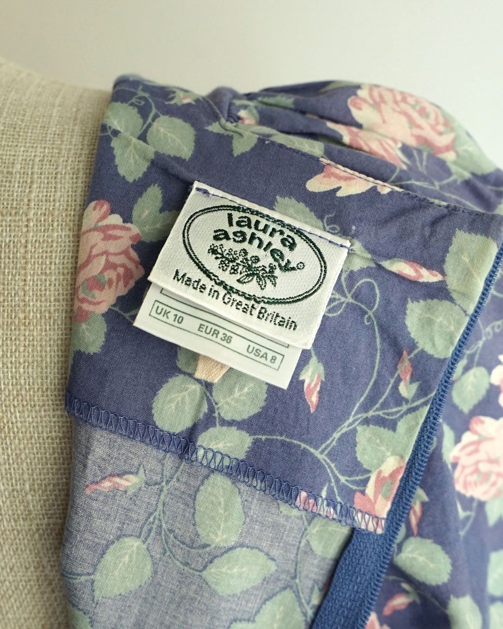 1980s Laura Ashley Climbing Roses Dress