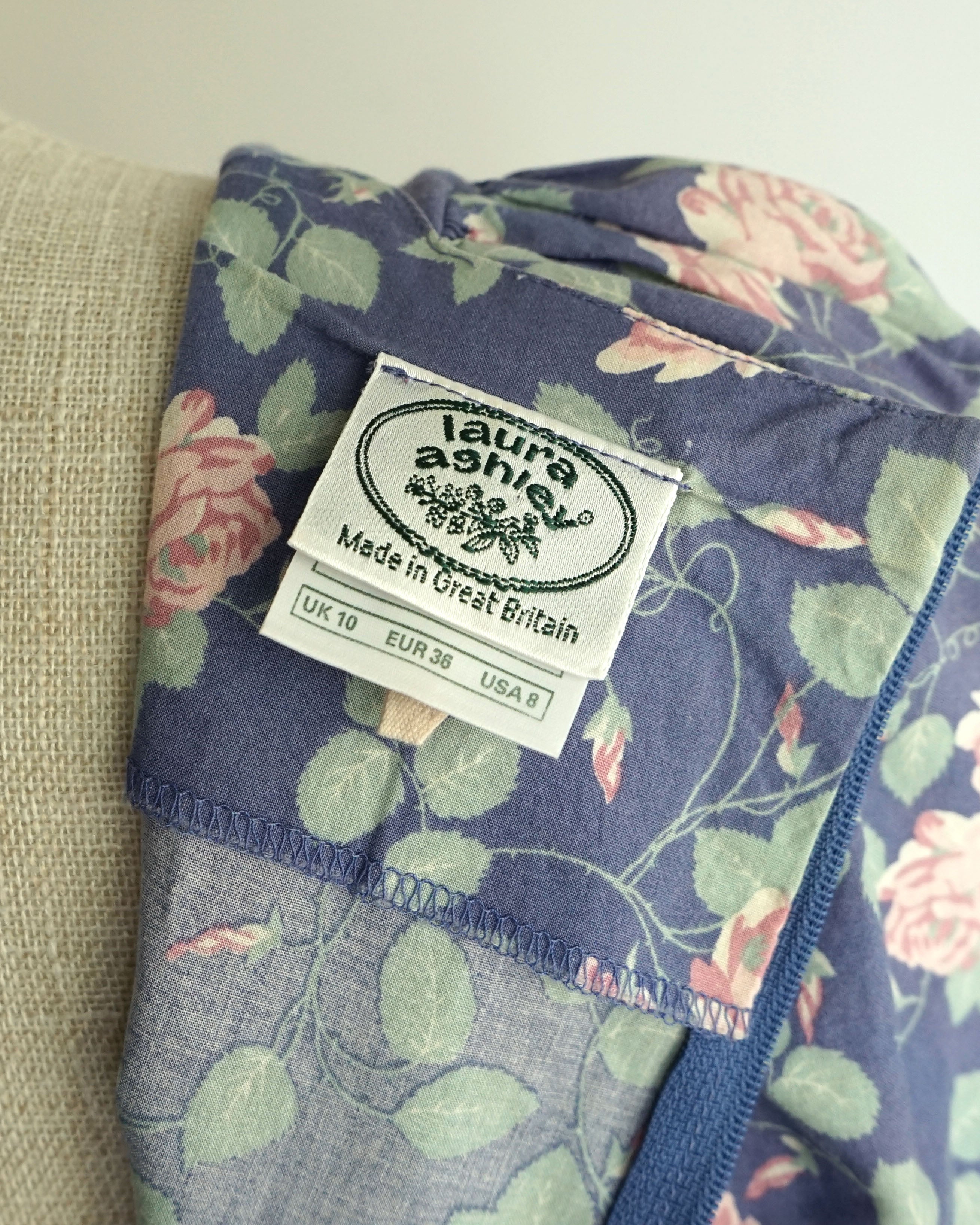 1980s Laura Ashley Climbing Roses Dress