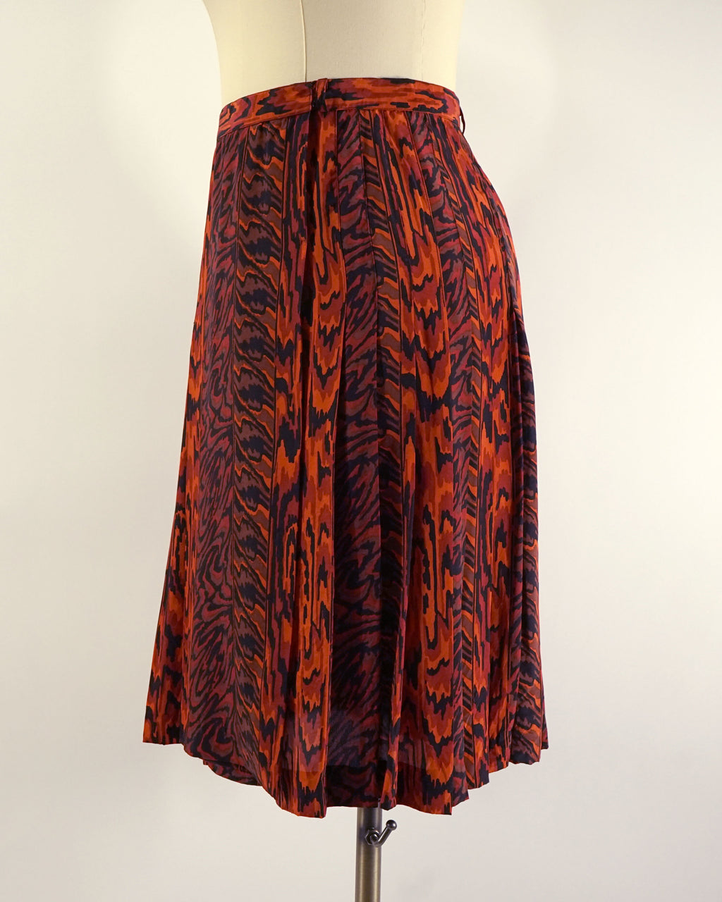 1990s Jean-Louis Scherrer Red Silk Blouse & Skirt Set