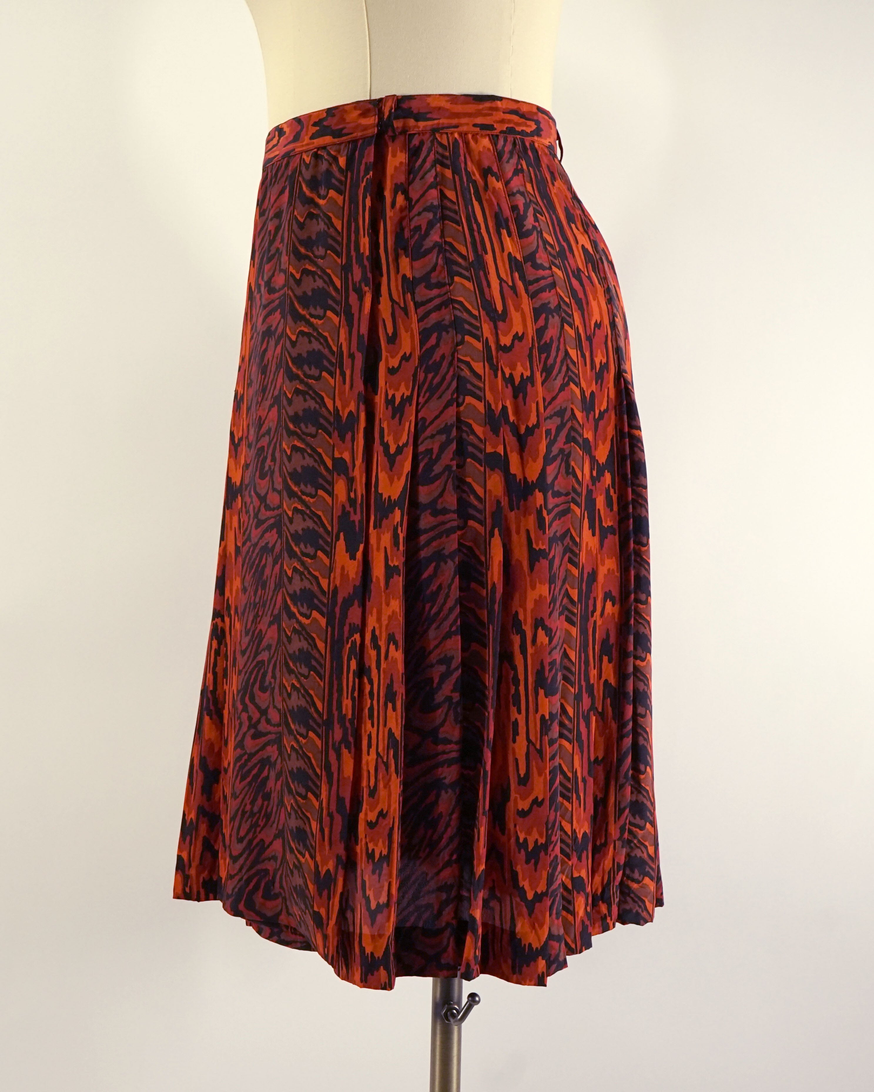 1990s Jean-Louis Scherrer Red Silk Blouse & Skirt Set