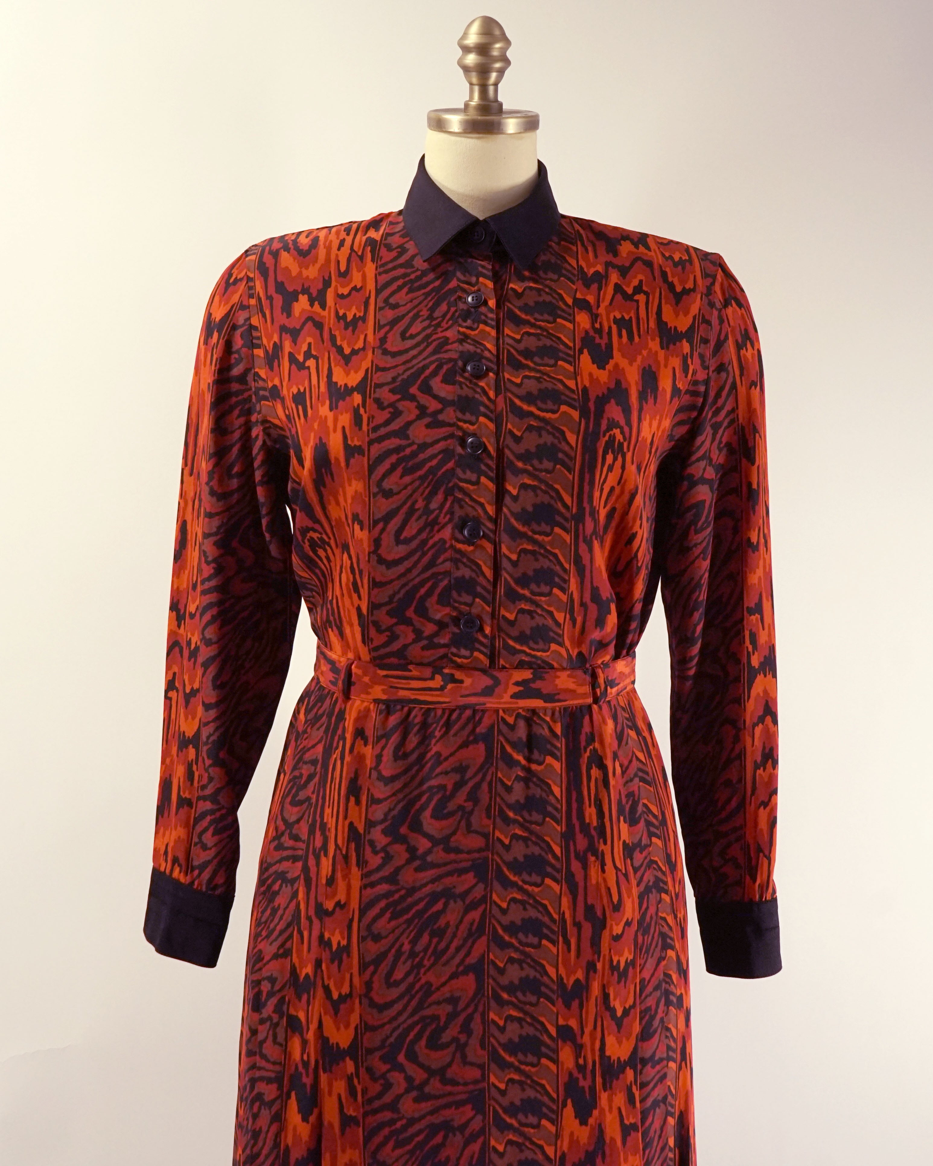 1990s Jean-Louis Scherrer Red Silk Blouse & Skirt Set