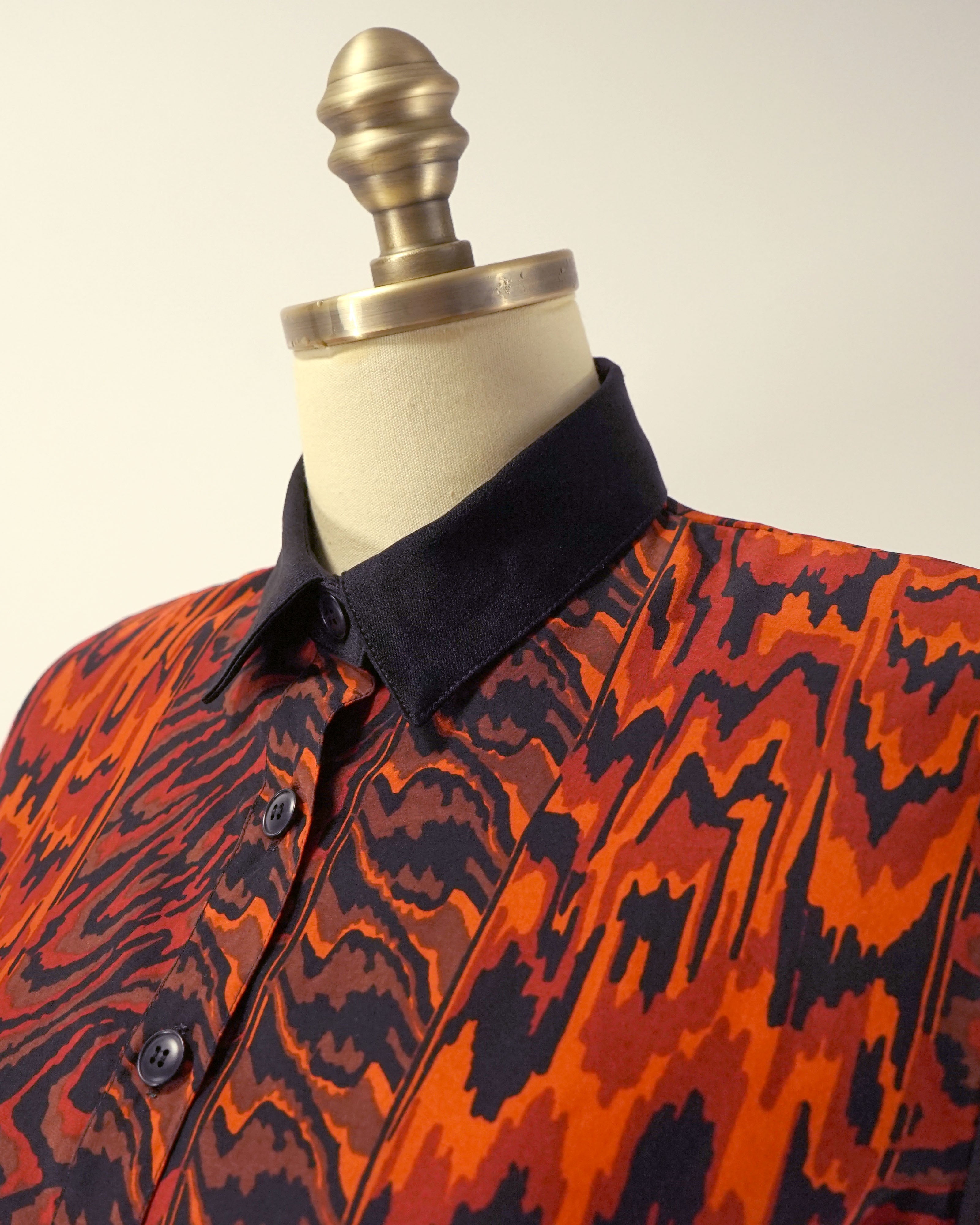 1990s Jean-Louis Scherrer Red Silk Blouse & Skirt Set