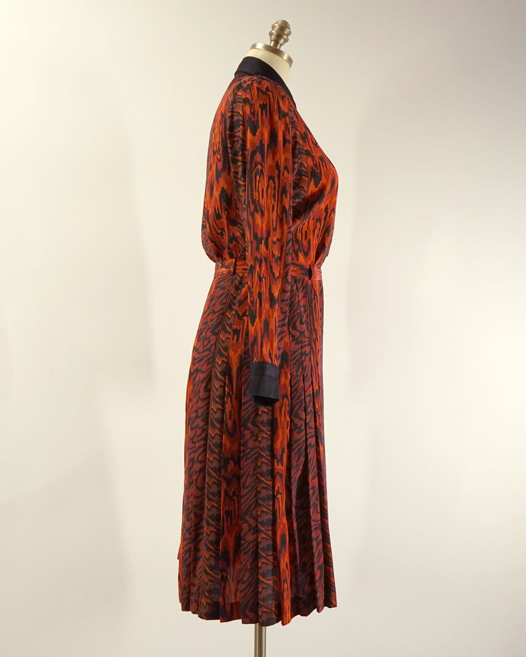 1990s Jean-Louis Scherrer Red Silk Blouse & Skirt Set