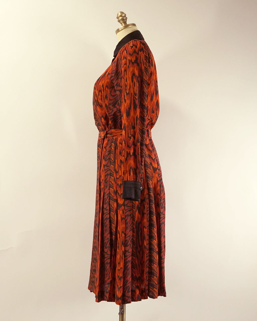 1990s Jean-Louis Scherrer Red Silk Blouse & Skirt Set