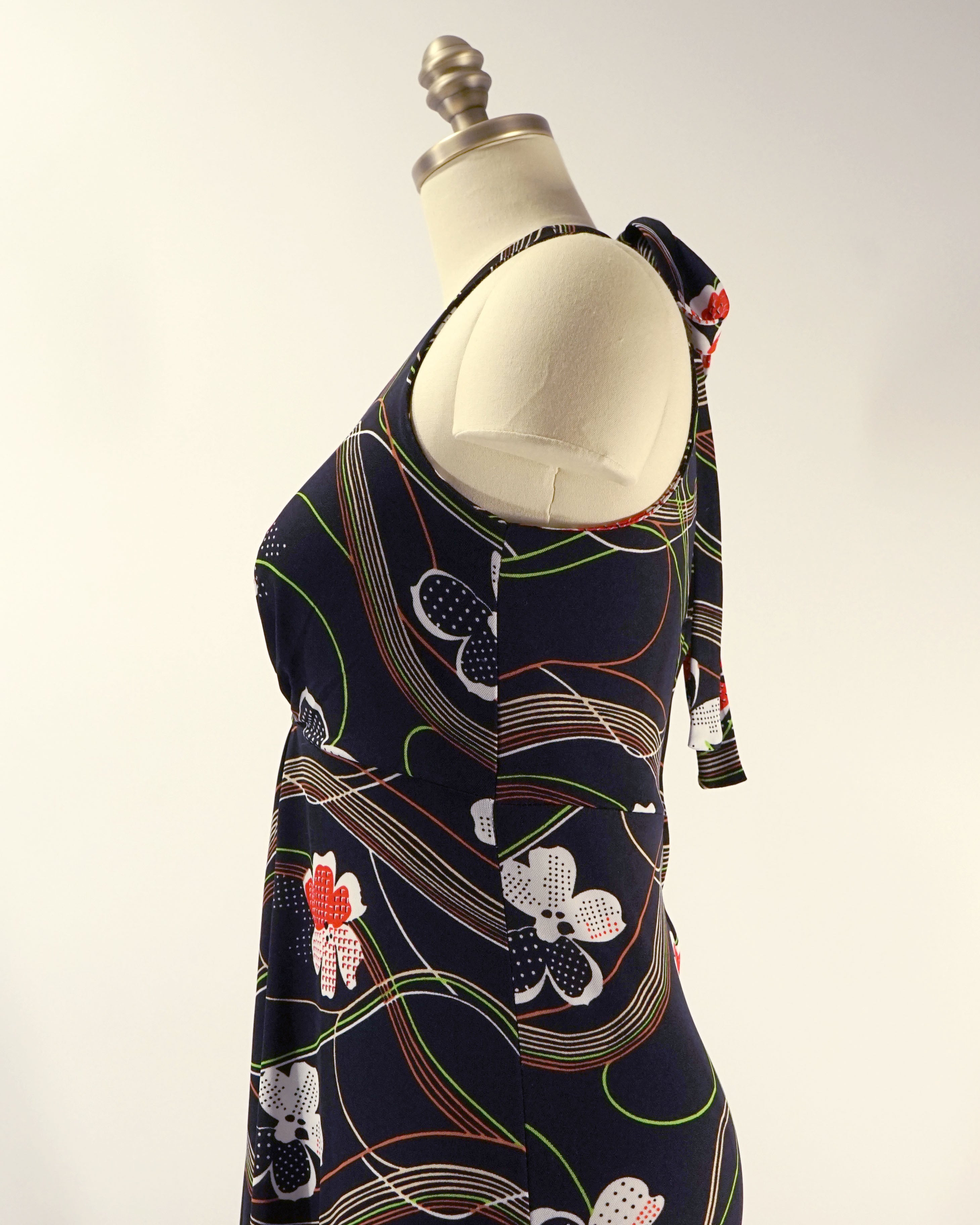 1970s Psychedelic Halter Maxi Dress