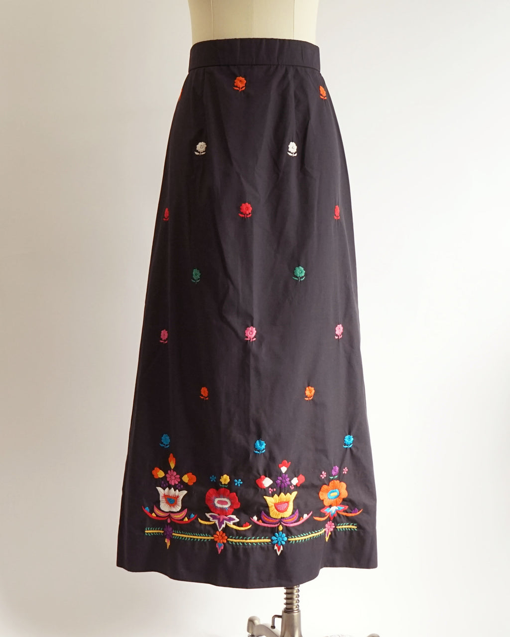 1970s Tesoro's Neon Embroidered Skirt