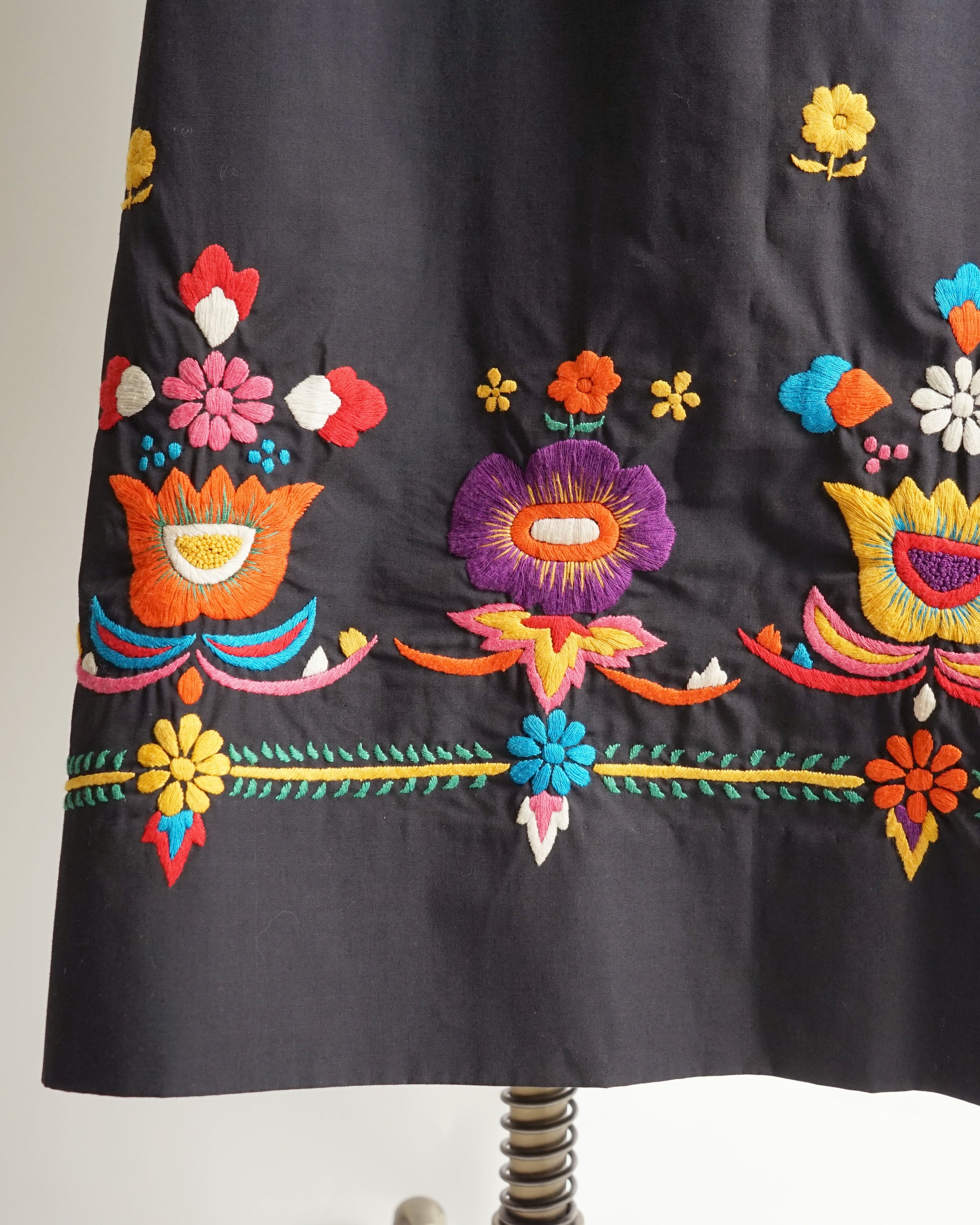 1970s Tesoro's Neon Embroidered Skirt