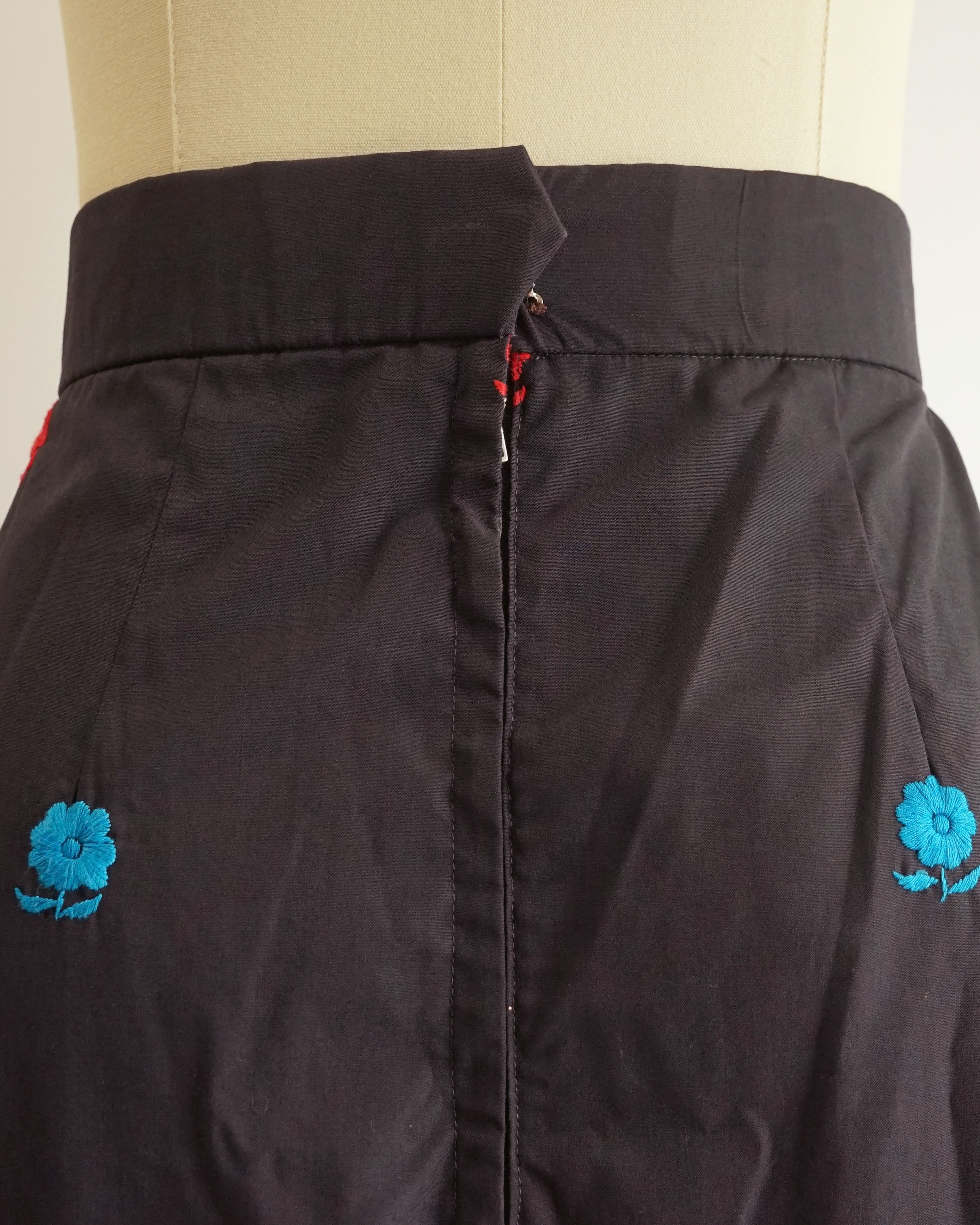 1970s Tesoro's Neon Embroidered Skirt