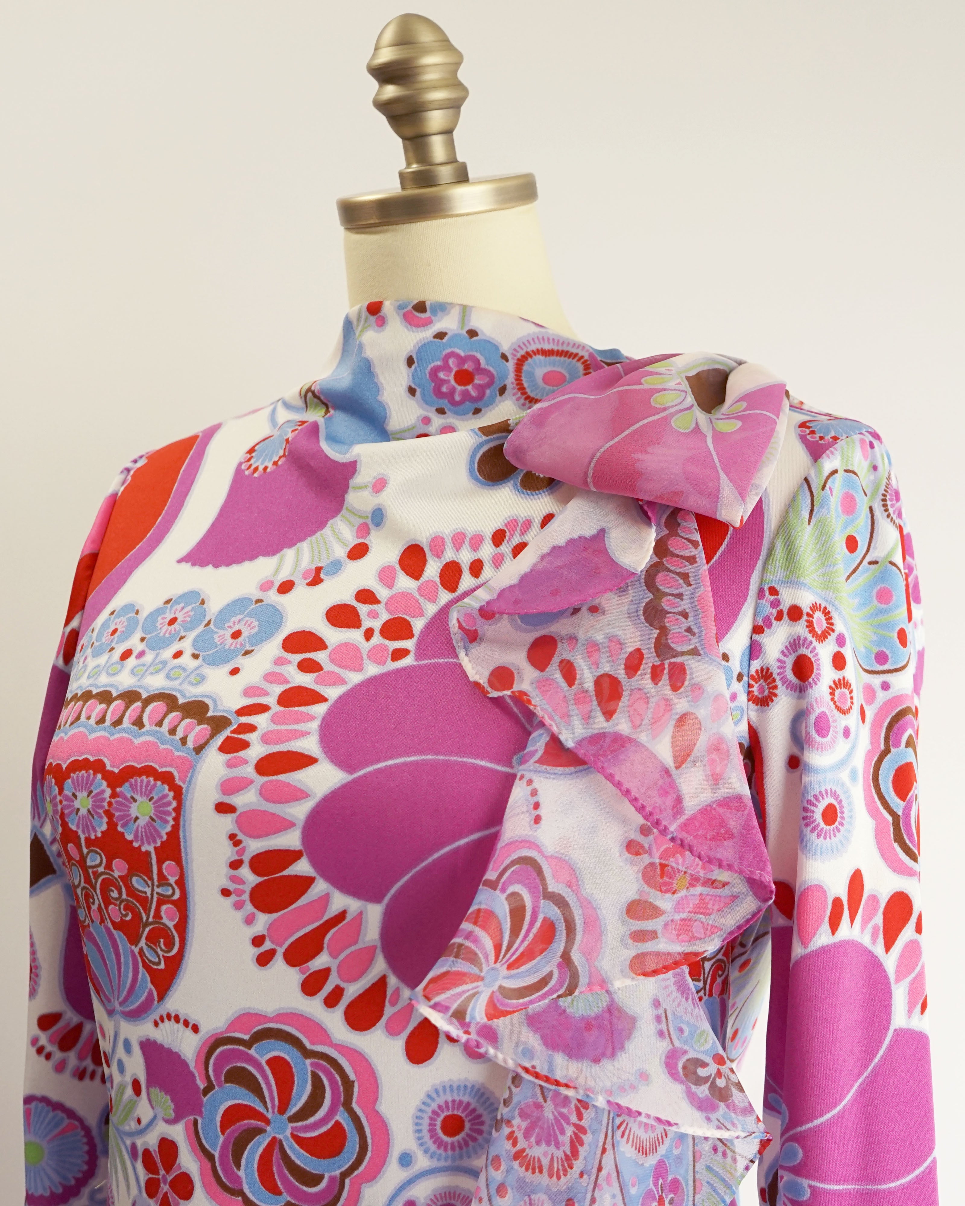 60s Lord & Taylor x Don Luis de España Ruffle Maxi Dress