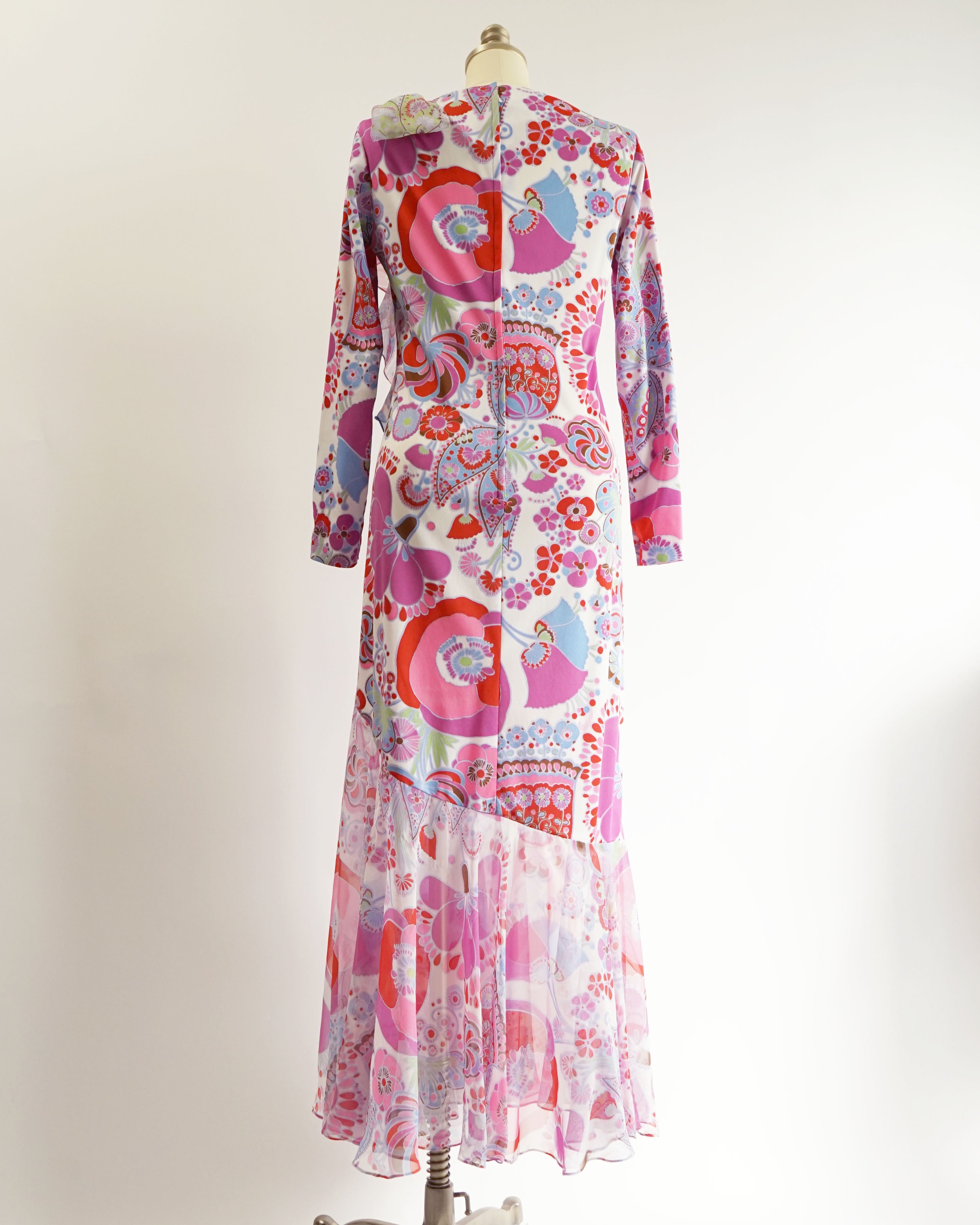 60s Lord & Taylor x Don Luis de España Ruffle Maxi Dress