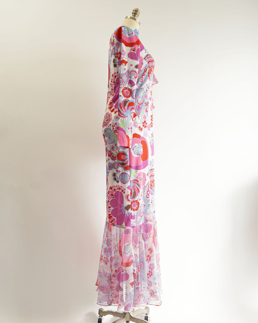 60s Lord & Taylor x Don Luis de España Ruffle Maxi Dress