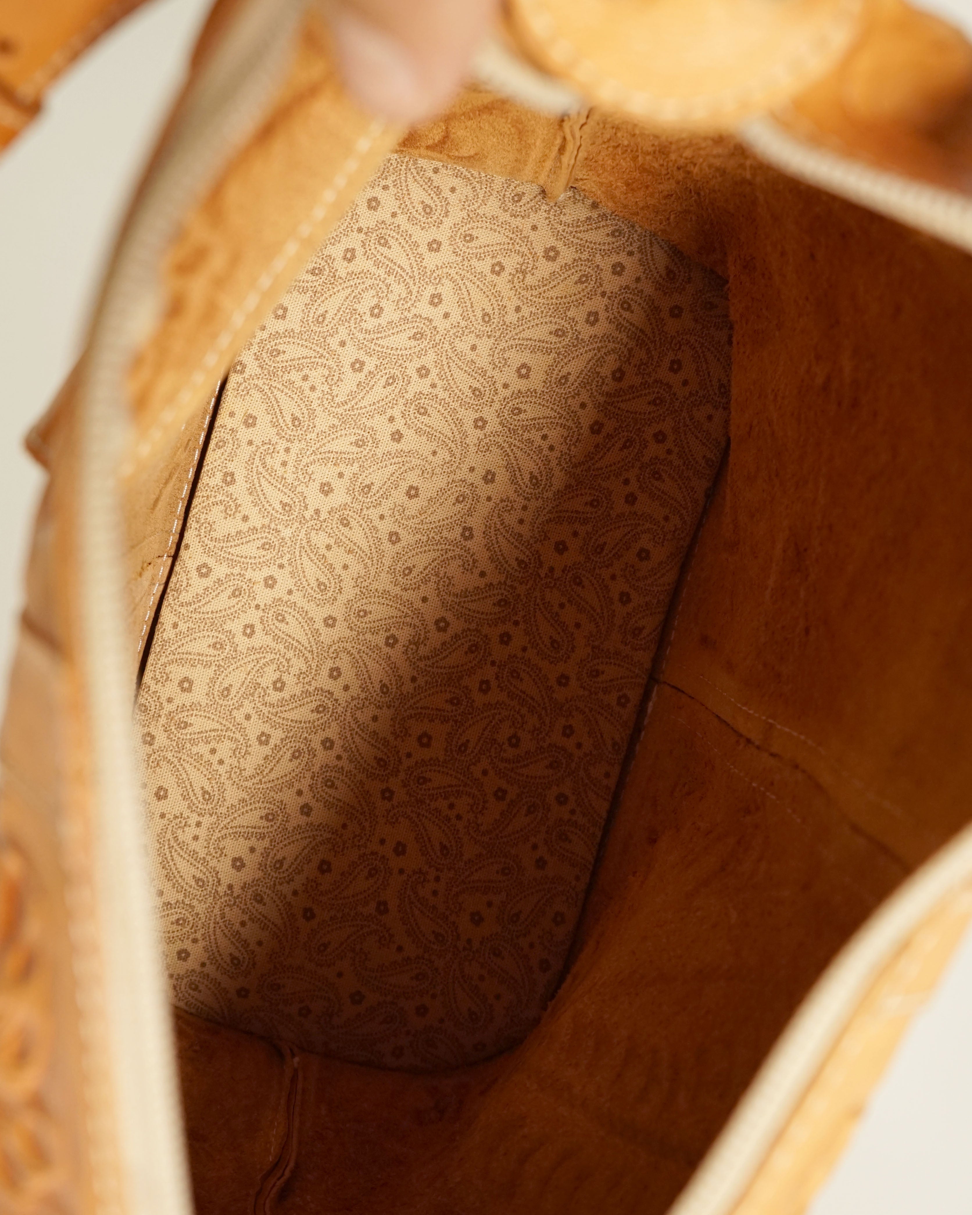 1990s Etched Leather Shoulder Bag