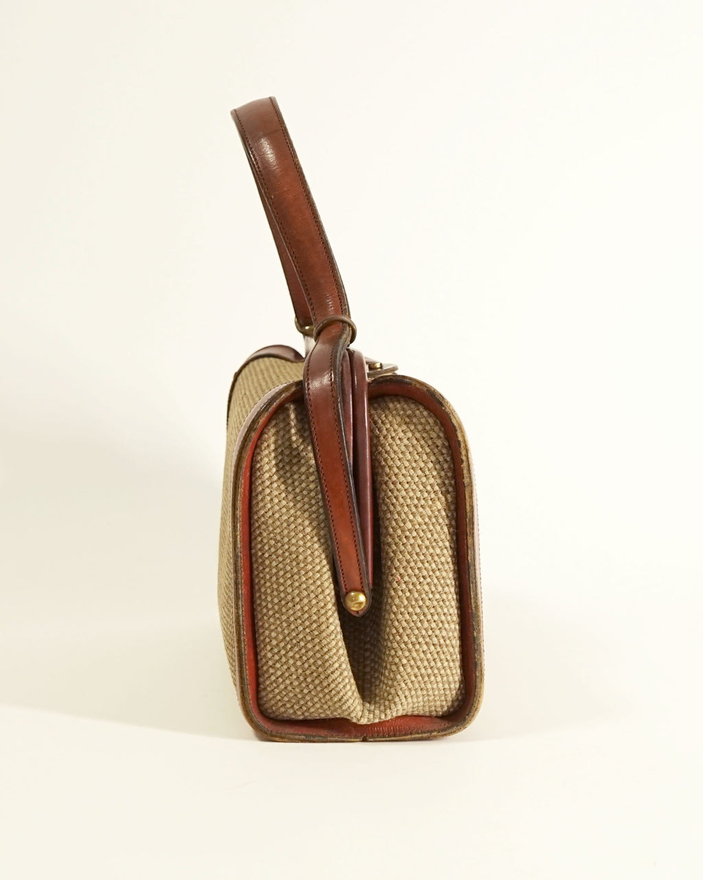 70s Etienne Aigner Jute & Leather Trim Handbag