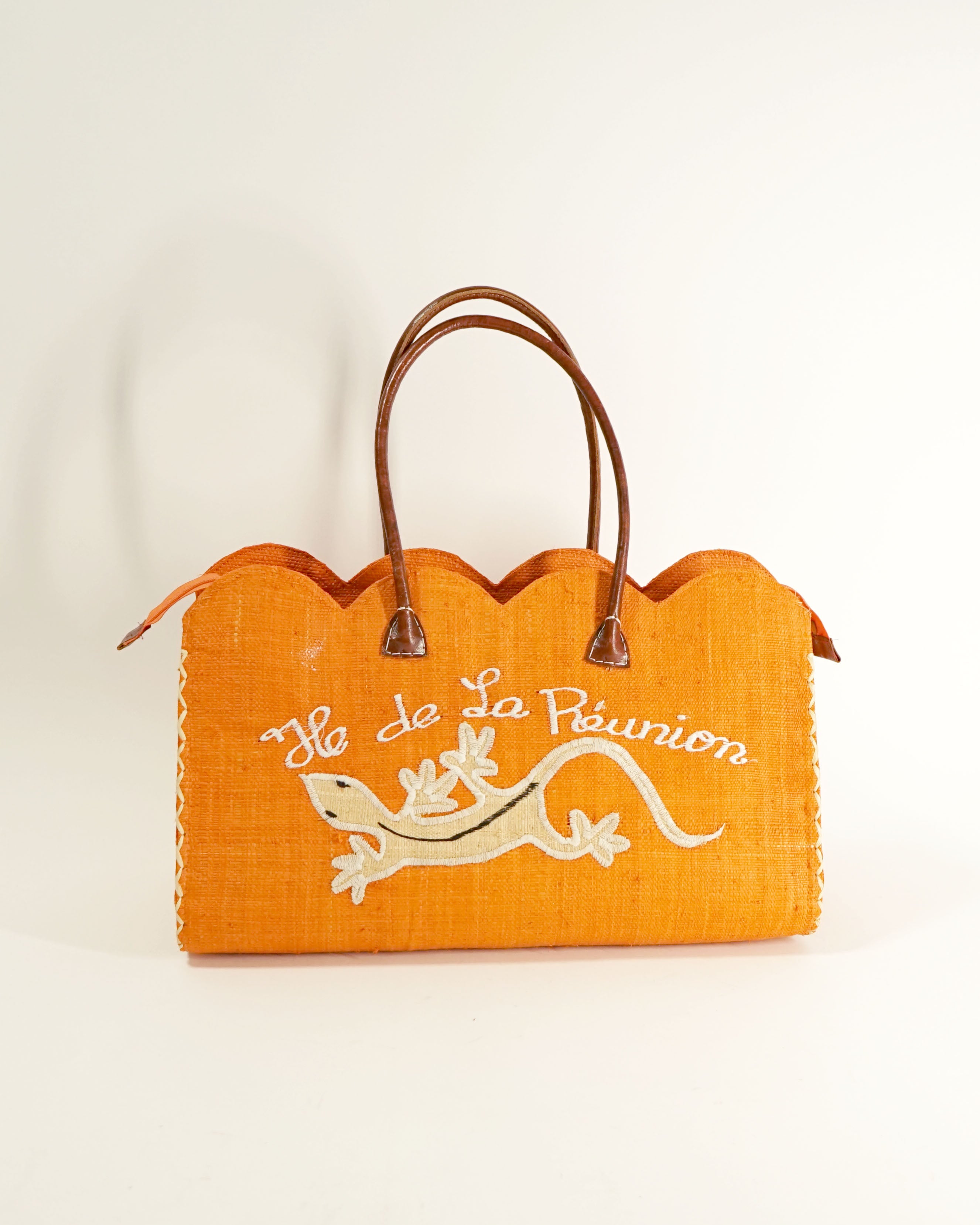 1990s Ile de la Réunion Large Straw Tote Bag