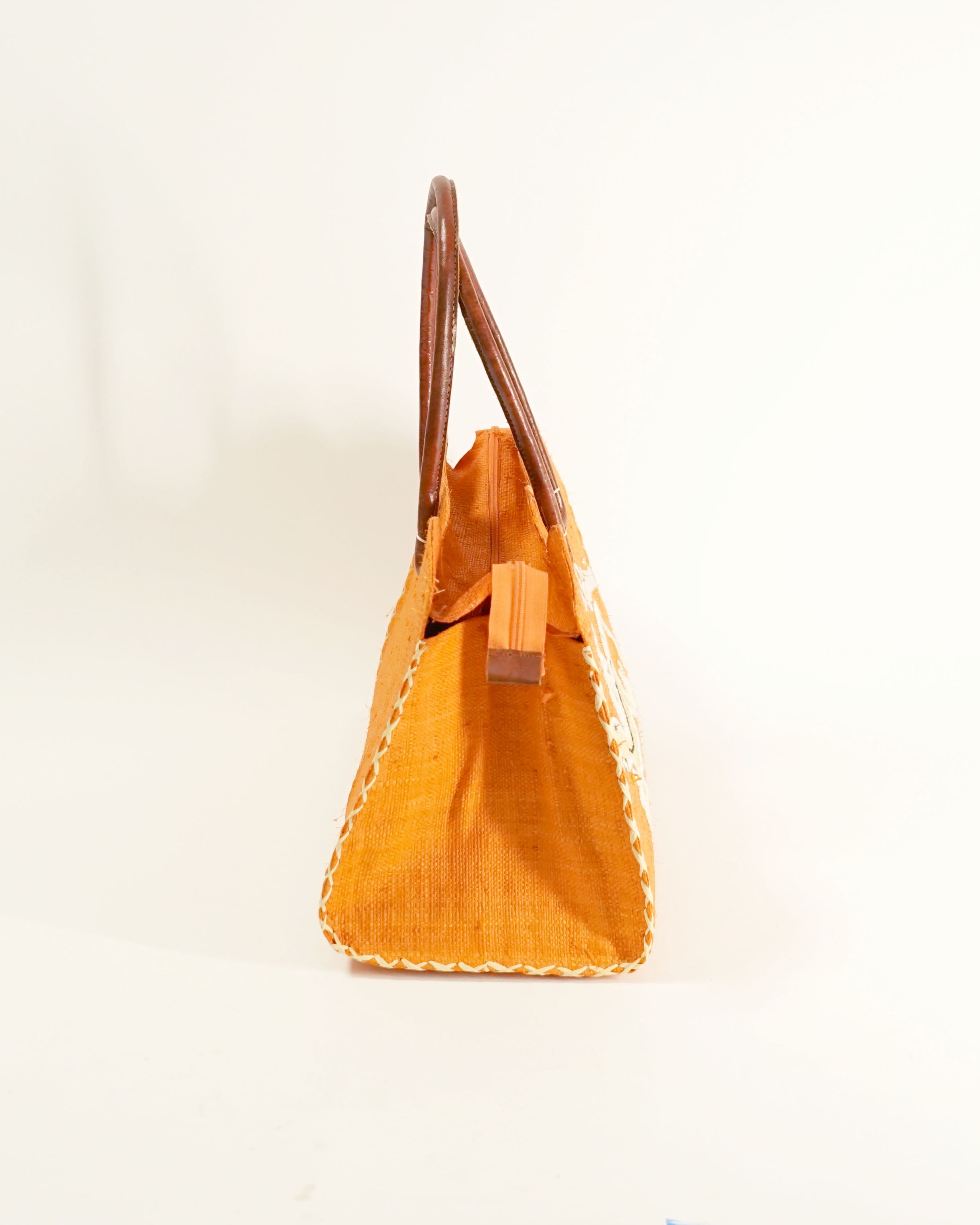 1990s Ile de la Réunion Large Straw Tote Bag