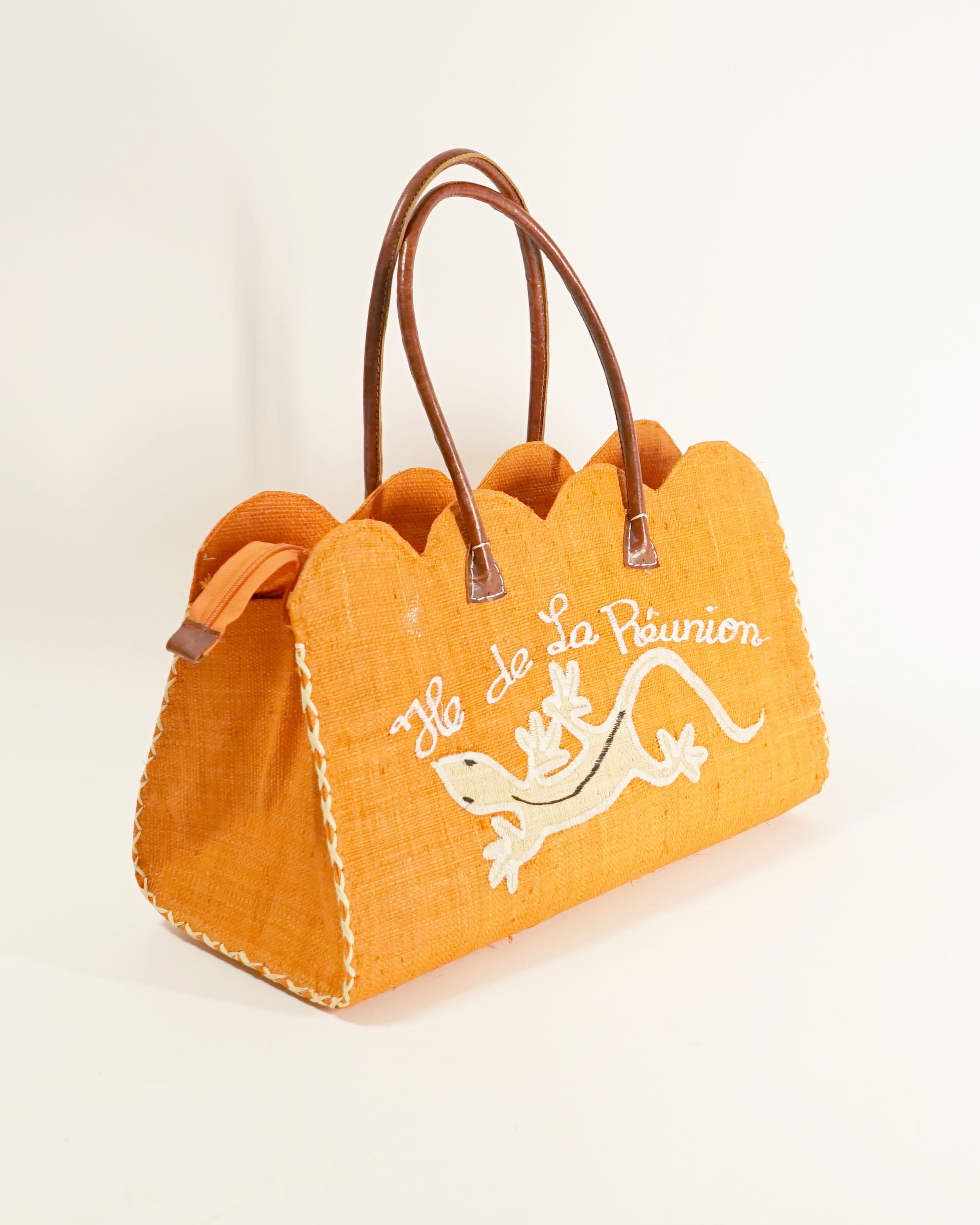 1990s Ile de la Réunion Large Straw Tote Bag