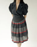 80s Balenciaga Paris Navy Linen Cotton Dress