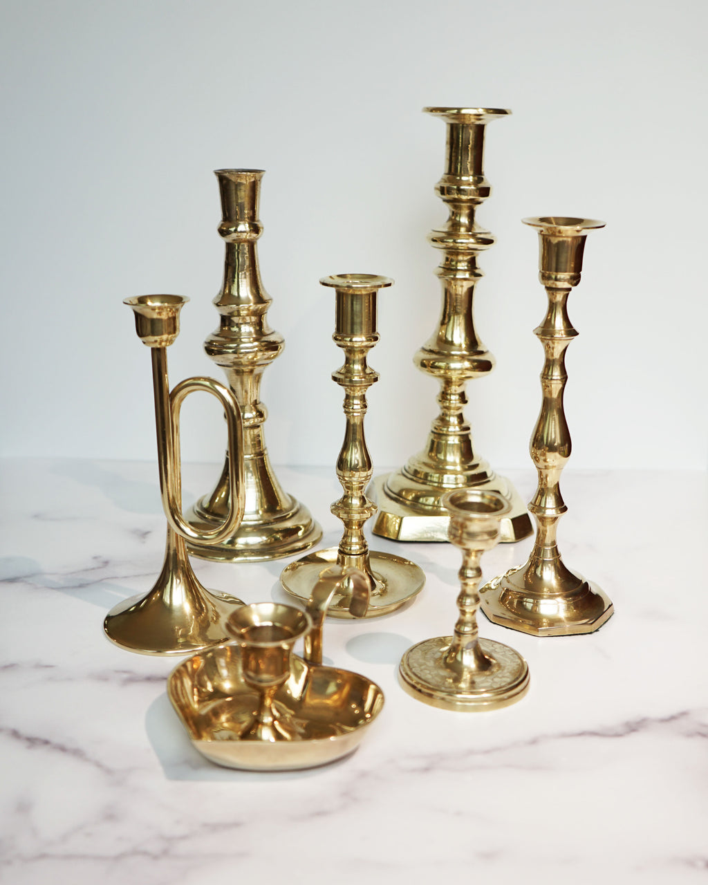 70s Extra Large Brass Candle Holder