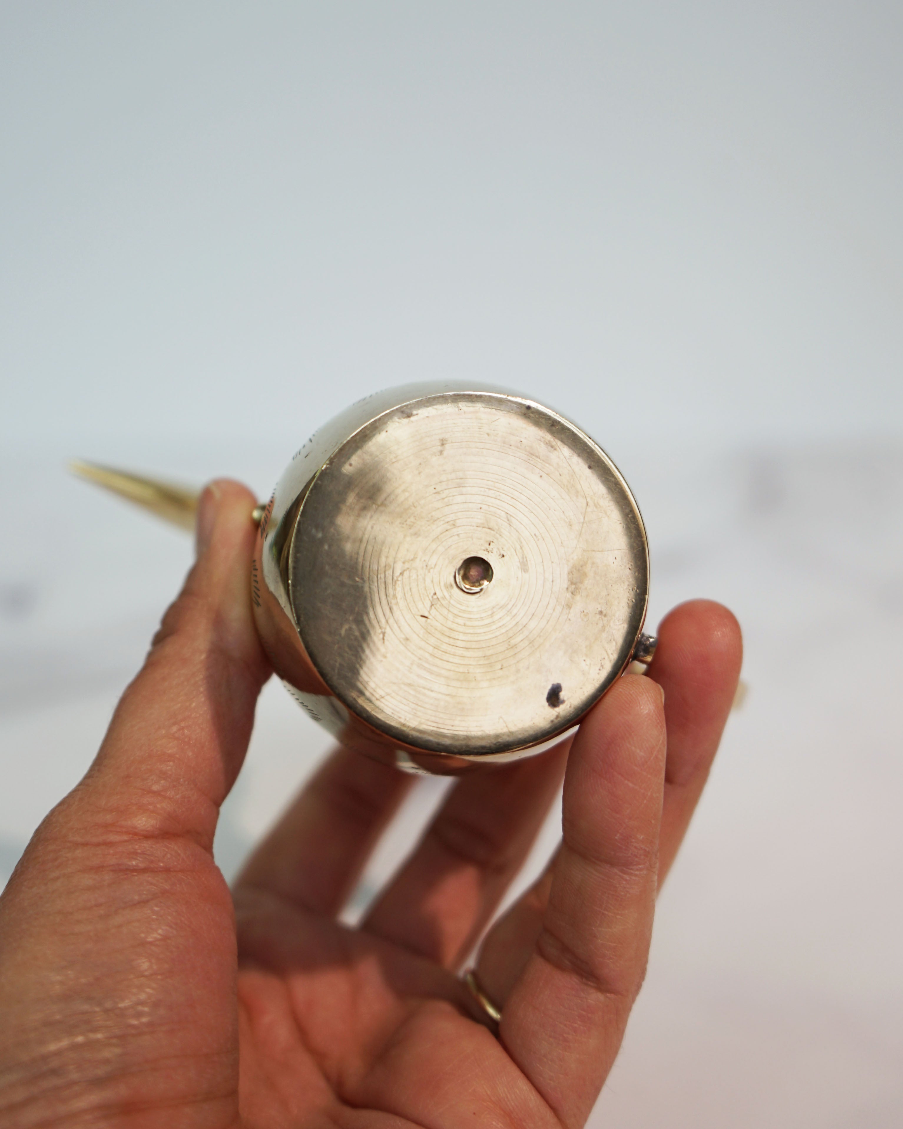 1970s Small Brass Tea Kettle