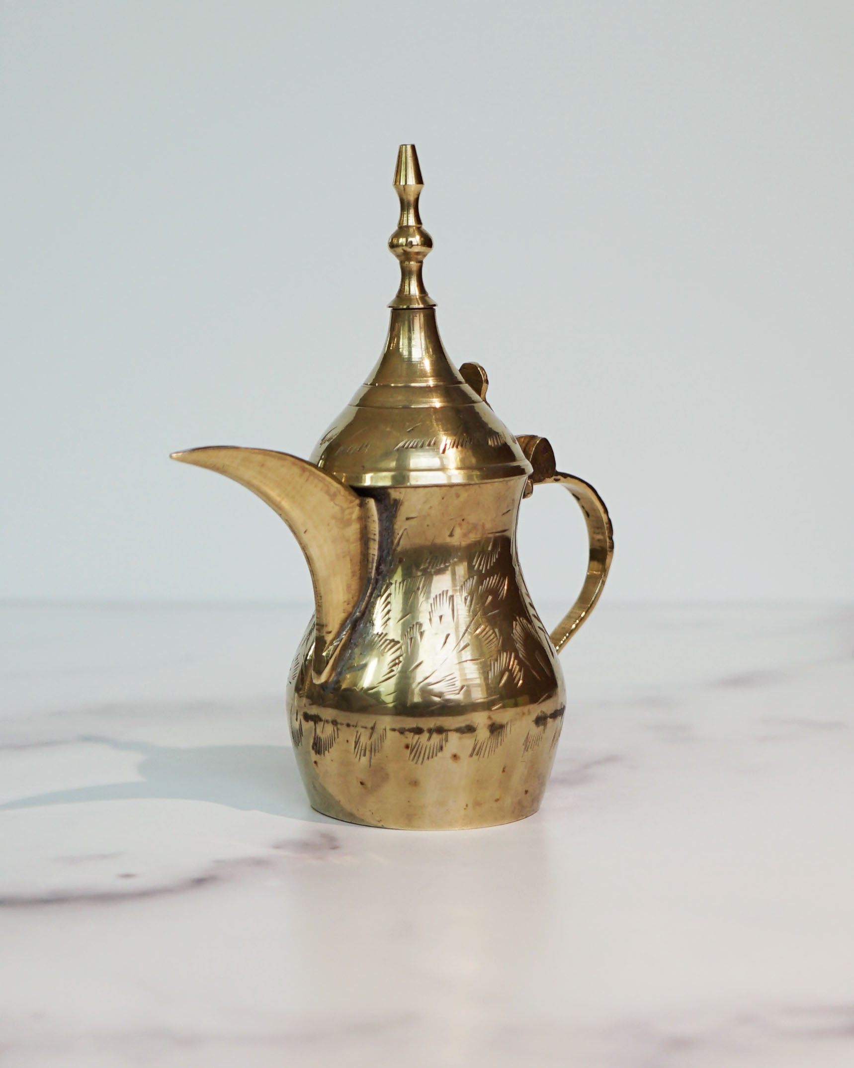 1970s Small Brass Tea Kettle