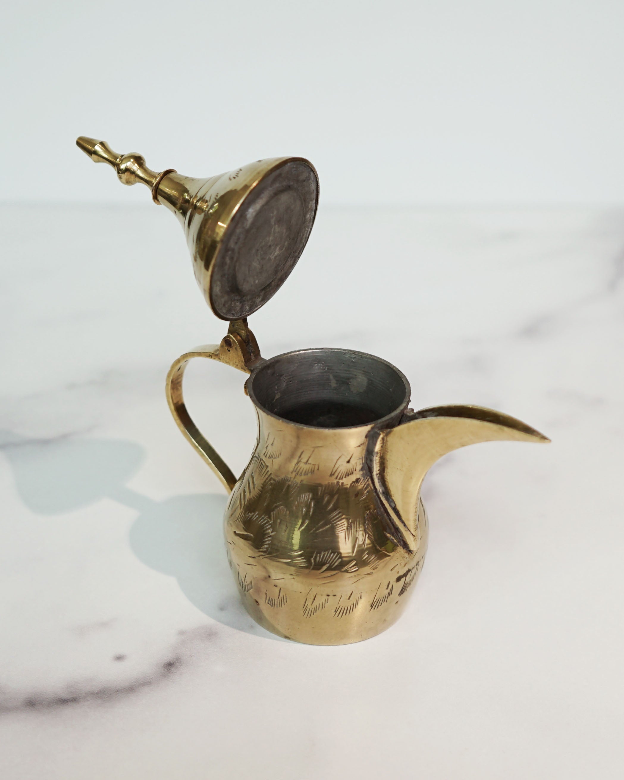 1970s Small Brass Tea Kettle