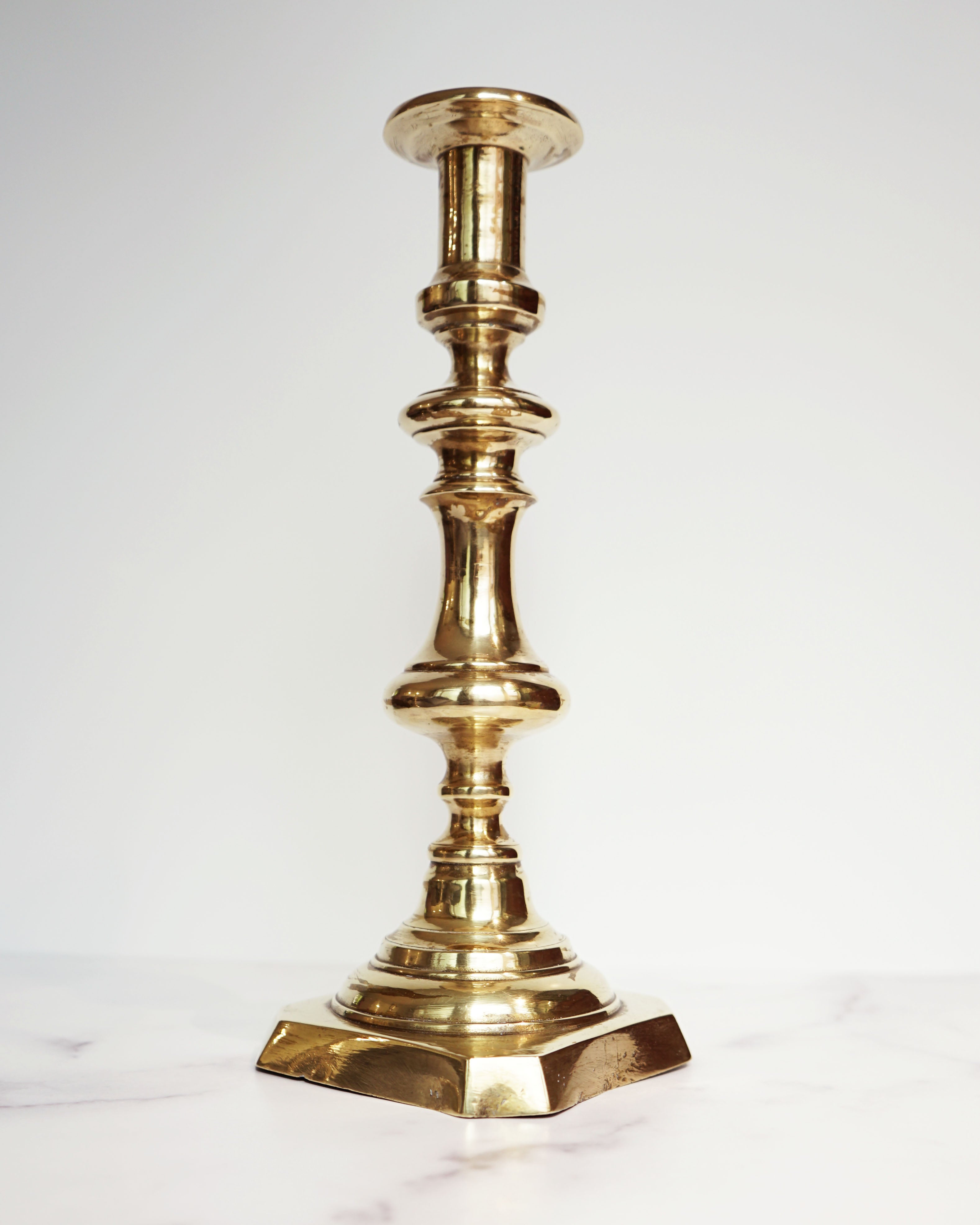 70s Extra Large Brass Candle Holder