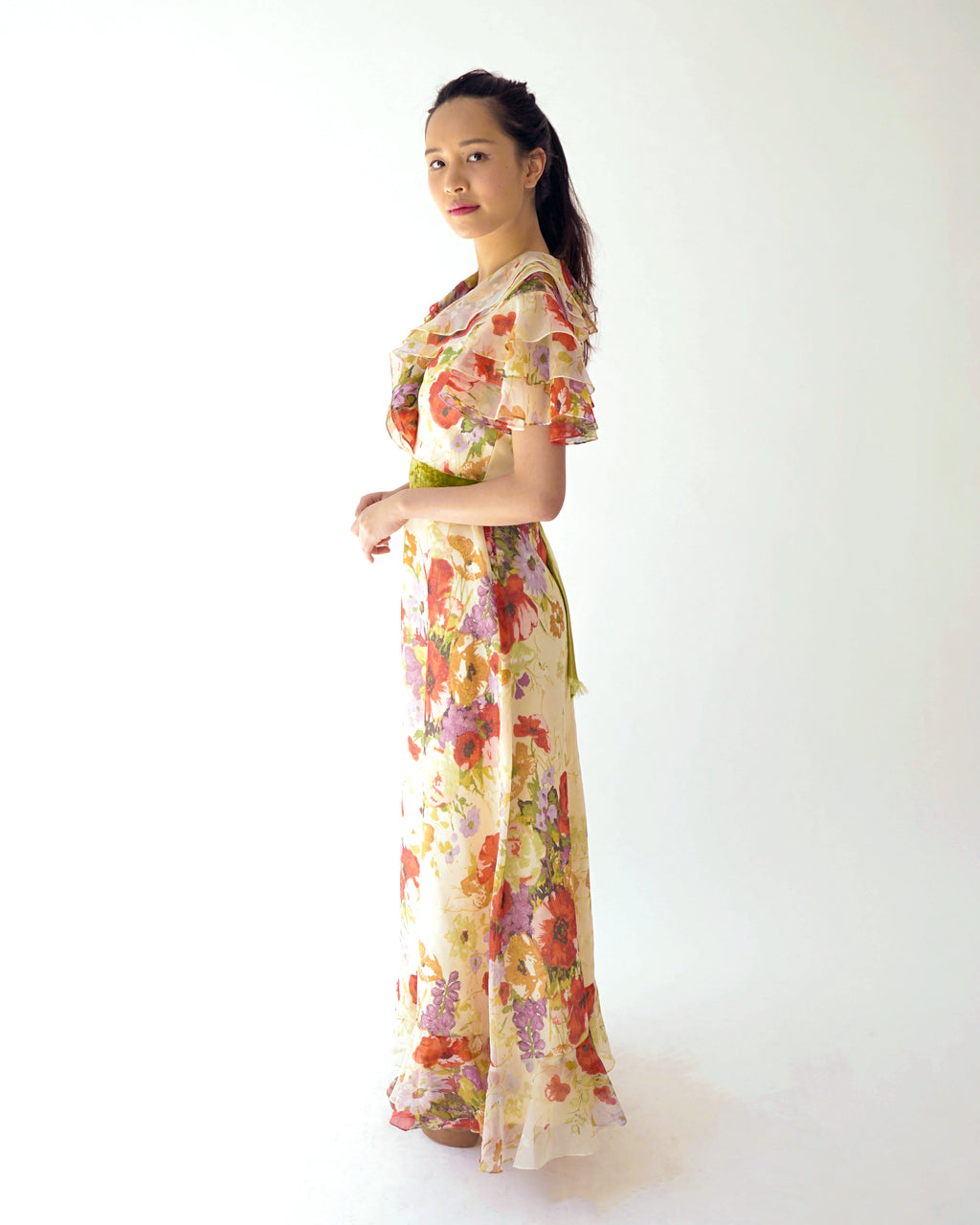 1960s Hartzfeld Kansas City Floral Gown