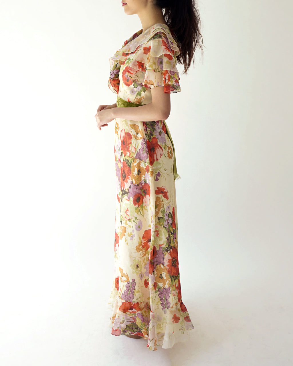 1960s Hartzfeld Kansas City Floral Gown