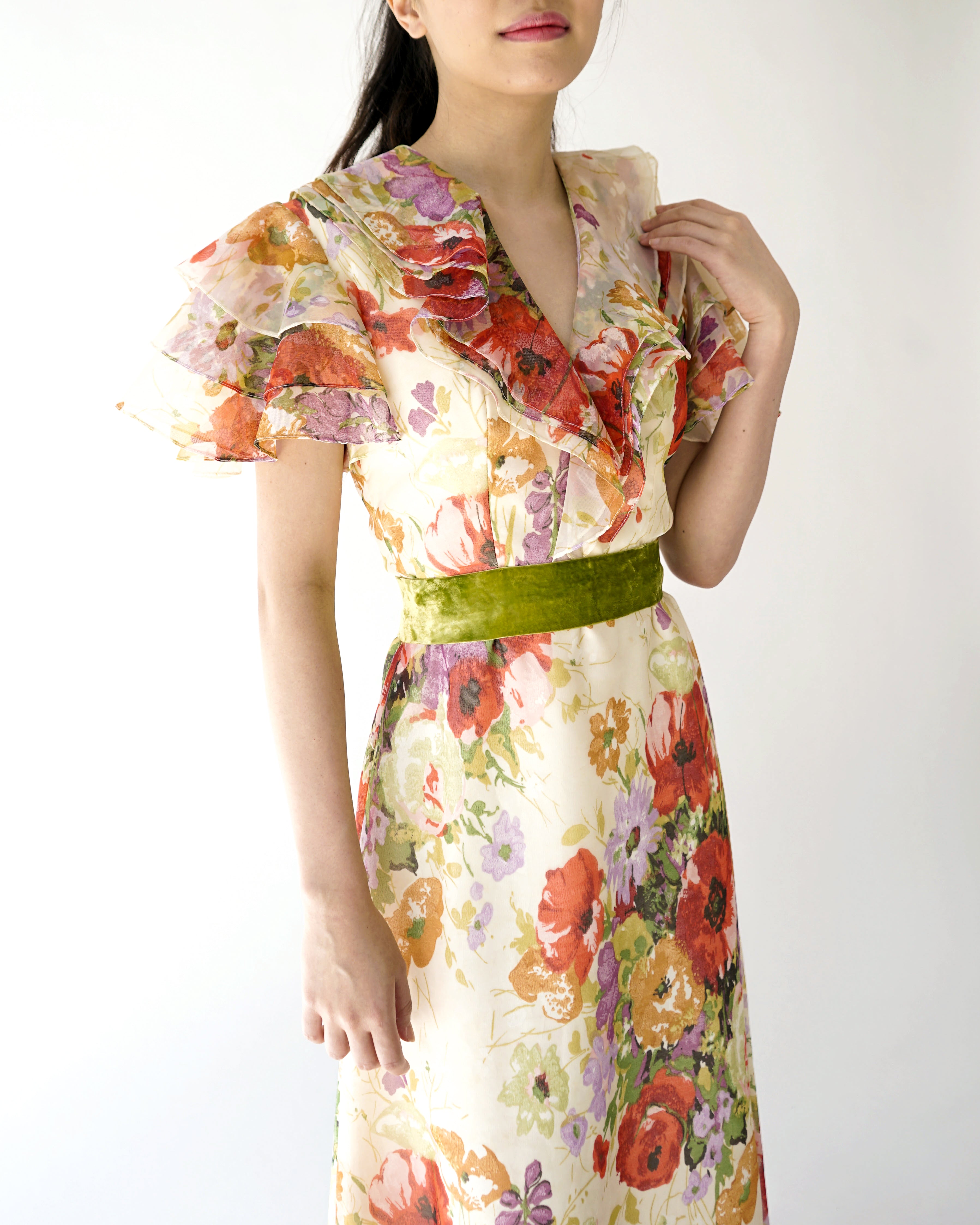 1960s Hartzfeld Kansas City Floral Gown