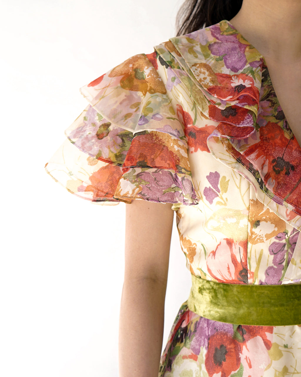 1960s Hartzfeld Kansas City Floral Gown