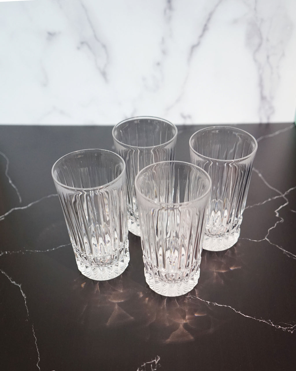 1980s Highball Crystal Glasses - Set of Four