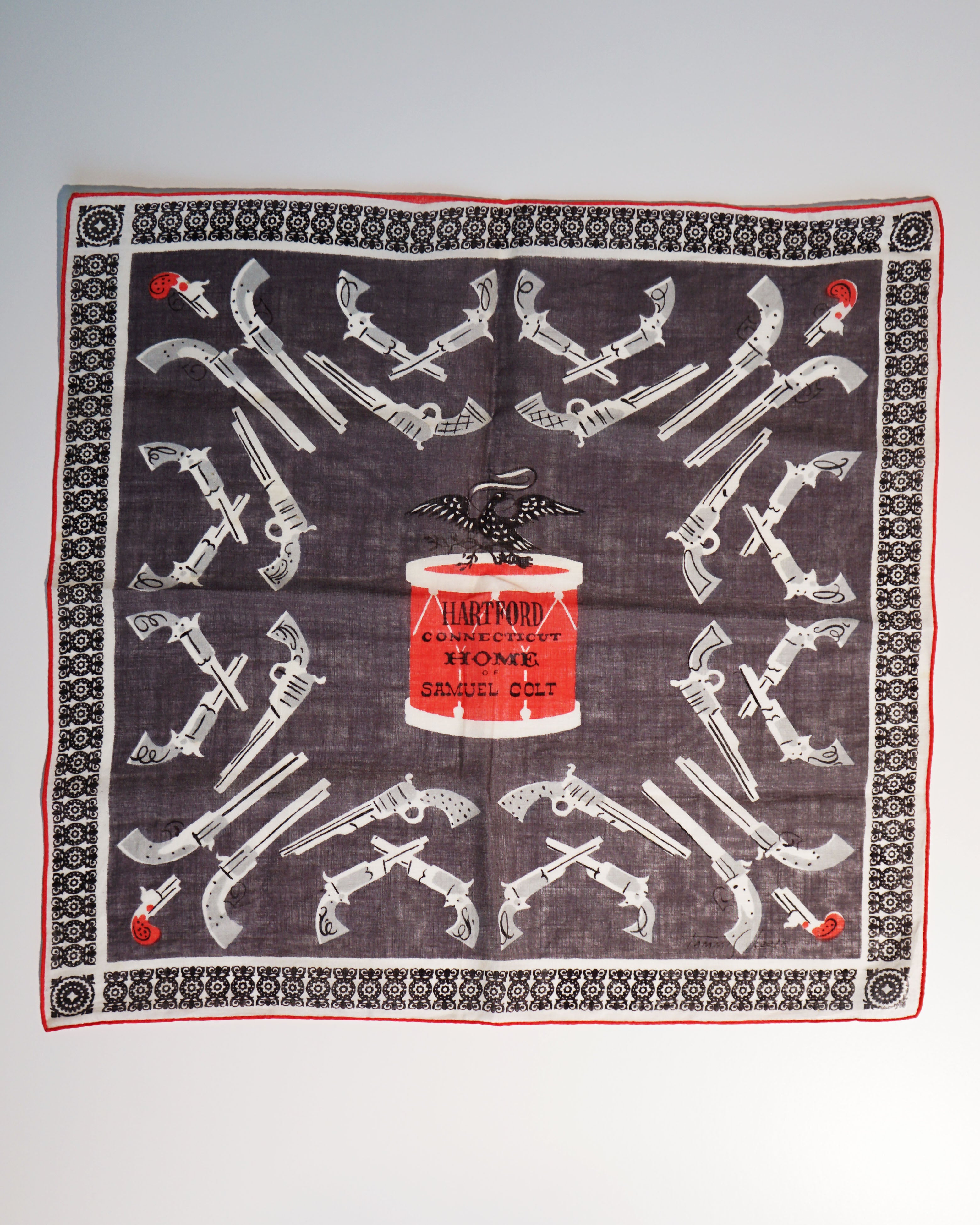 1950s Tammis Keefe 'Samuel Colt' Handkerchief