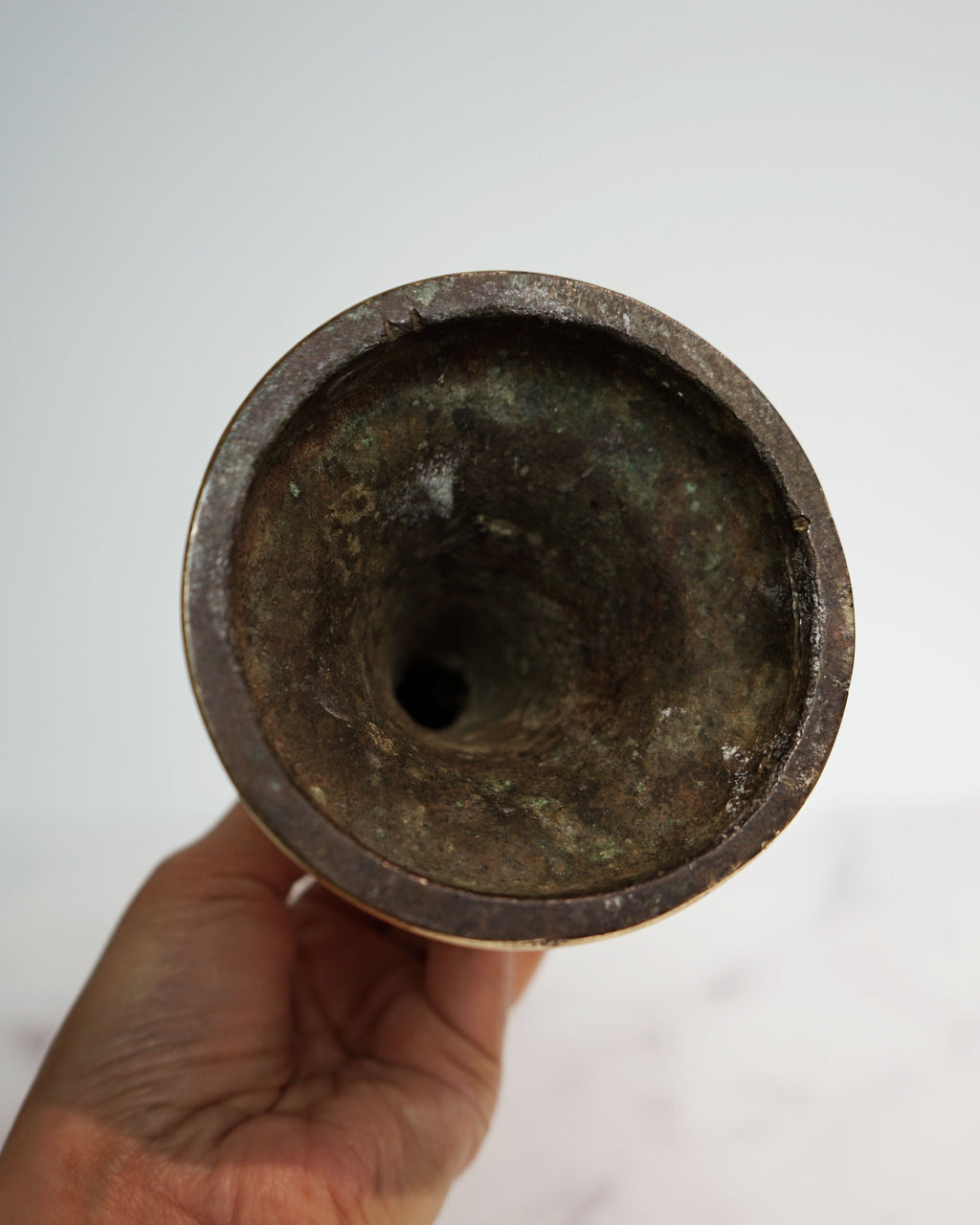 70s Large Brass Candle Holder