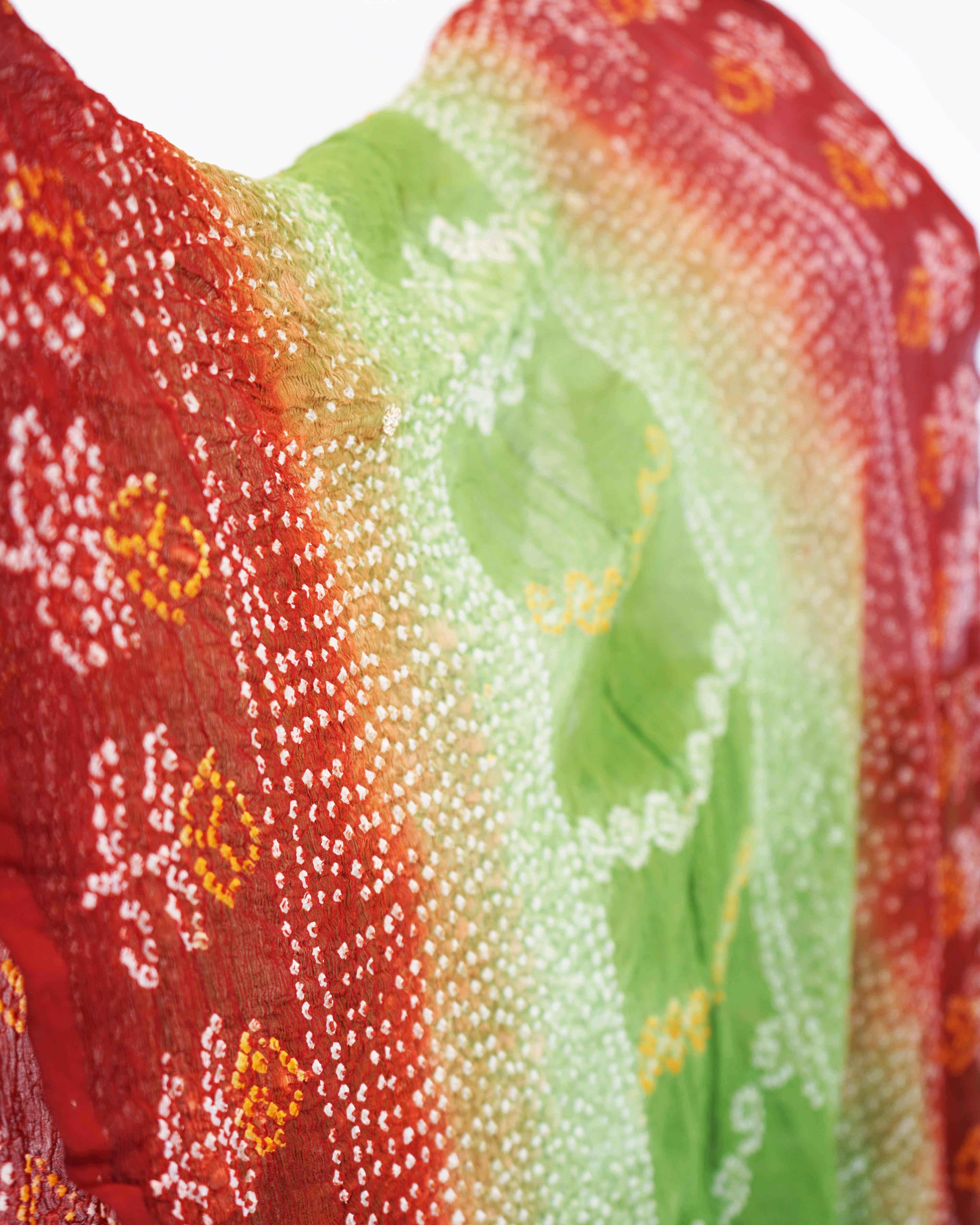 90s Bandhani Lehenga and Dupatta (Skirt & Scarf)