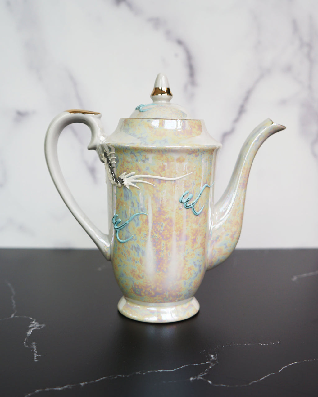 1950s Moriage Dragonware Demitasse Lithophane Tea Set