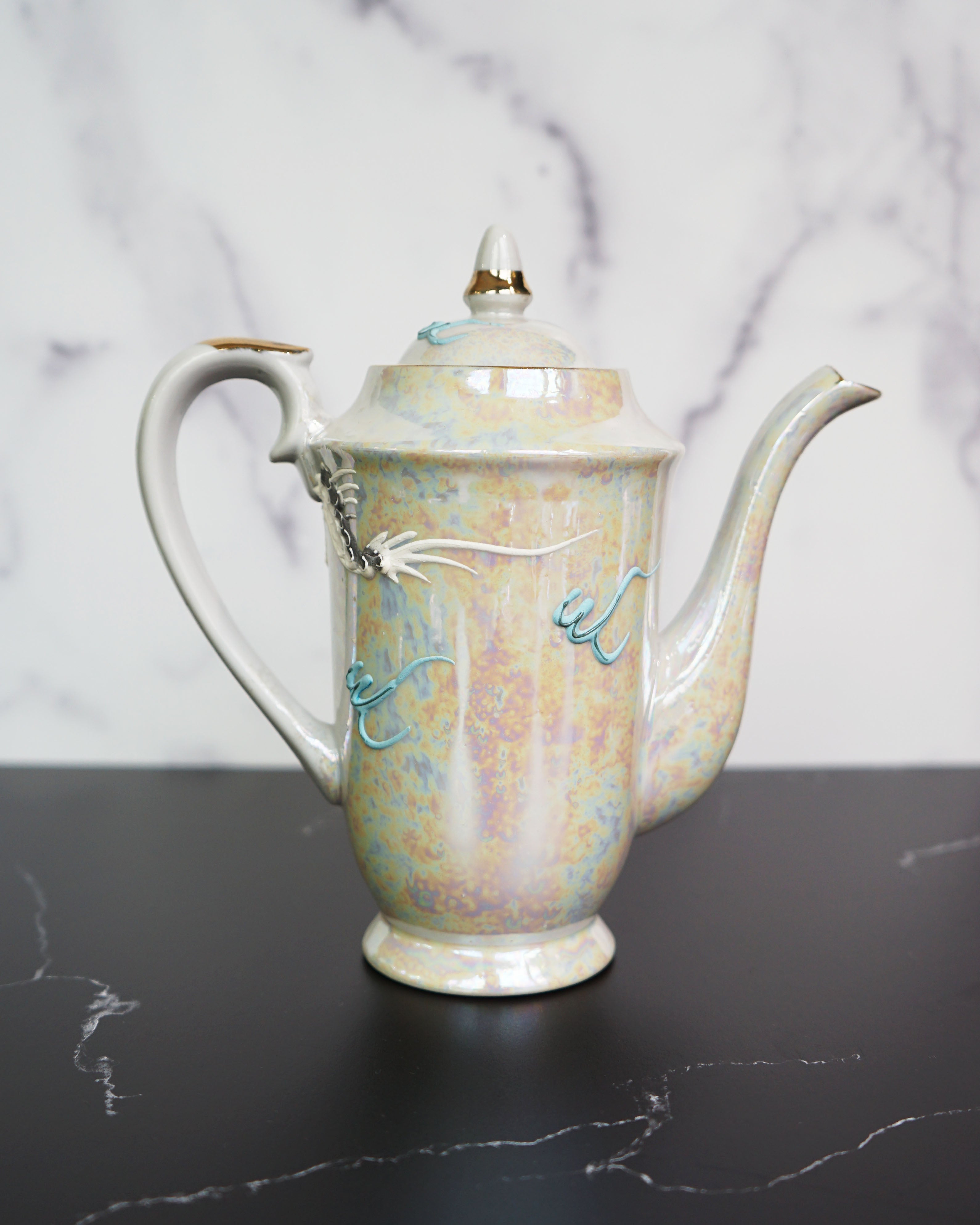 1950s Moriage Dragonware Demitasse Lithophane Tea Set