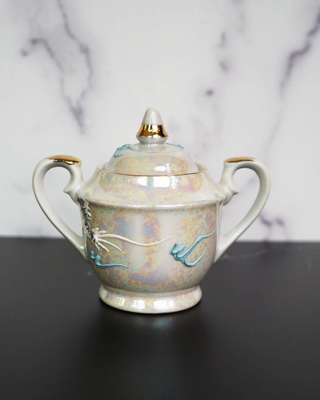 1950s Moriage Dragonware Demitasse Lithophane Tea Set