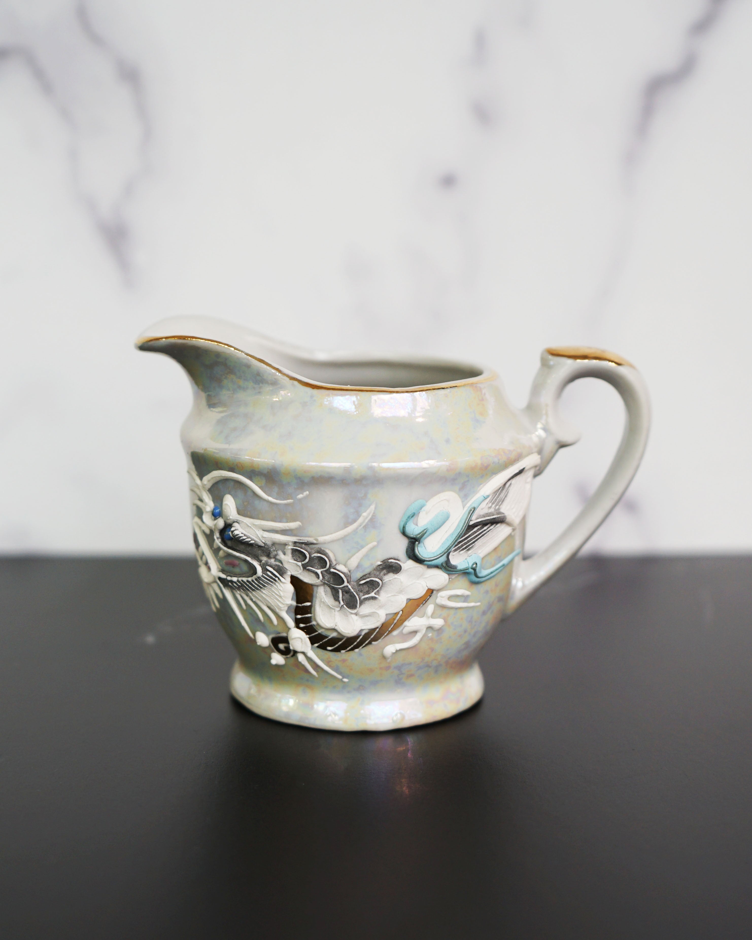 1950s Moriage Dragonware Demitasse Lithophane Tea Set