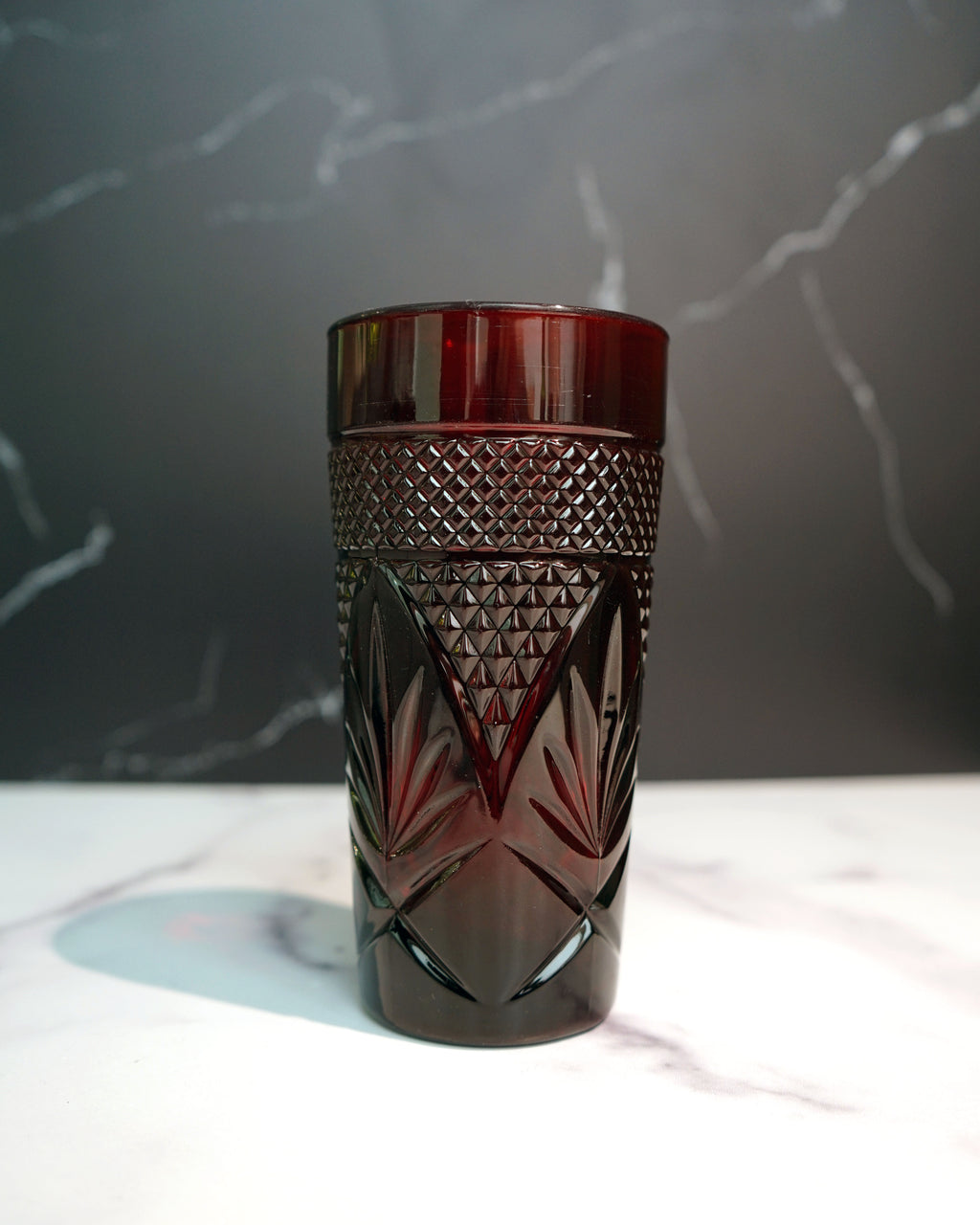 2000s J.G. Durand & Cristal D'Arques Ruby Red Tumblers - Set of Four