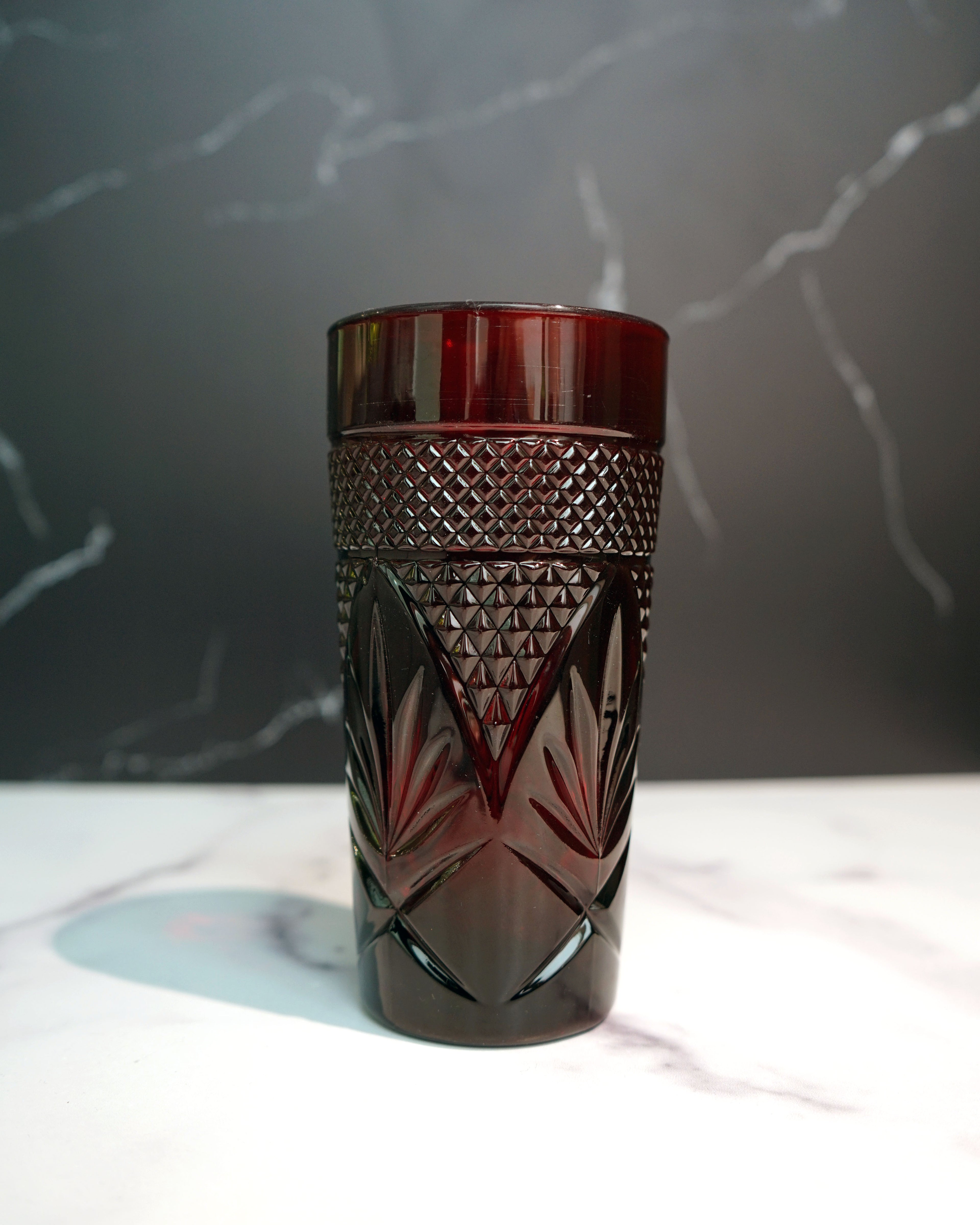 2000s J.G. Durand & Cristal D'Arques Ruby Red Tumblers - Set of Four