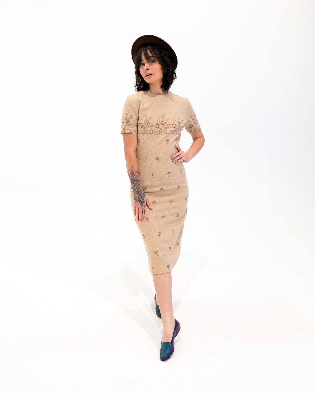 1960s Anne Fogarty Eyelet Midi Dress