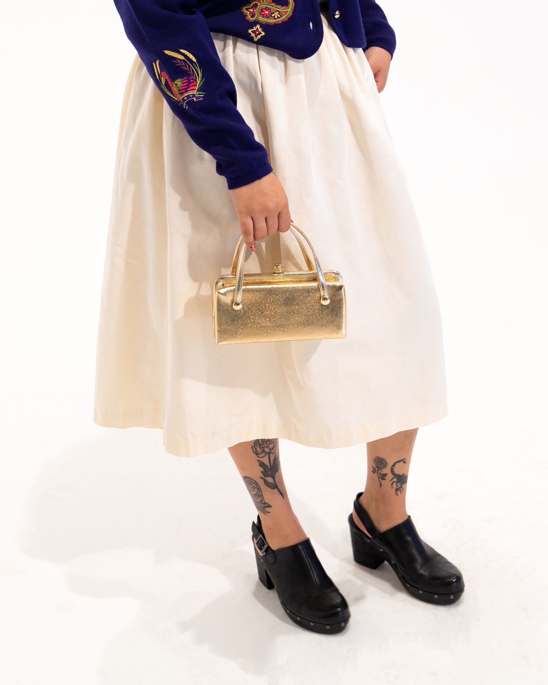 80s Gay Boyers Polished Cotton Skirt