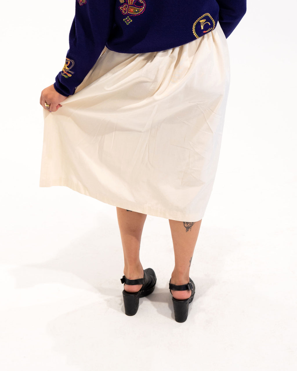 80s Gay Boyers Polished Cotton Skirt