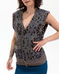 70s Missoni Snowflakes Blue & Gray Knit Vest