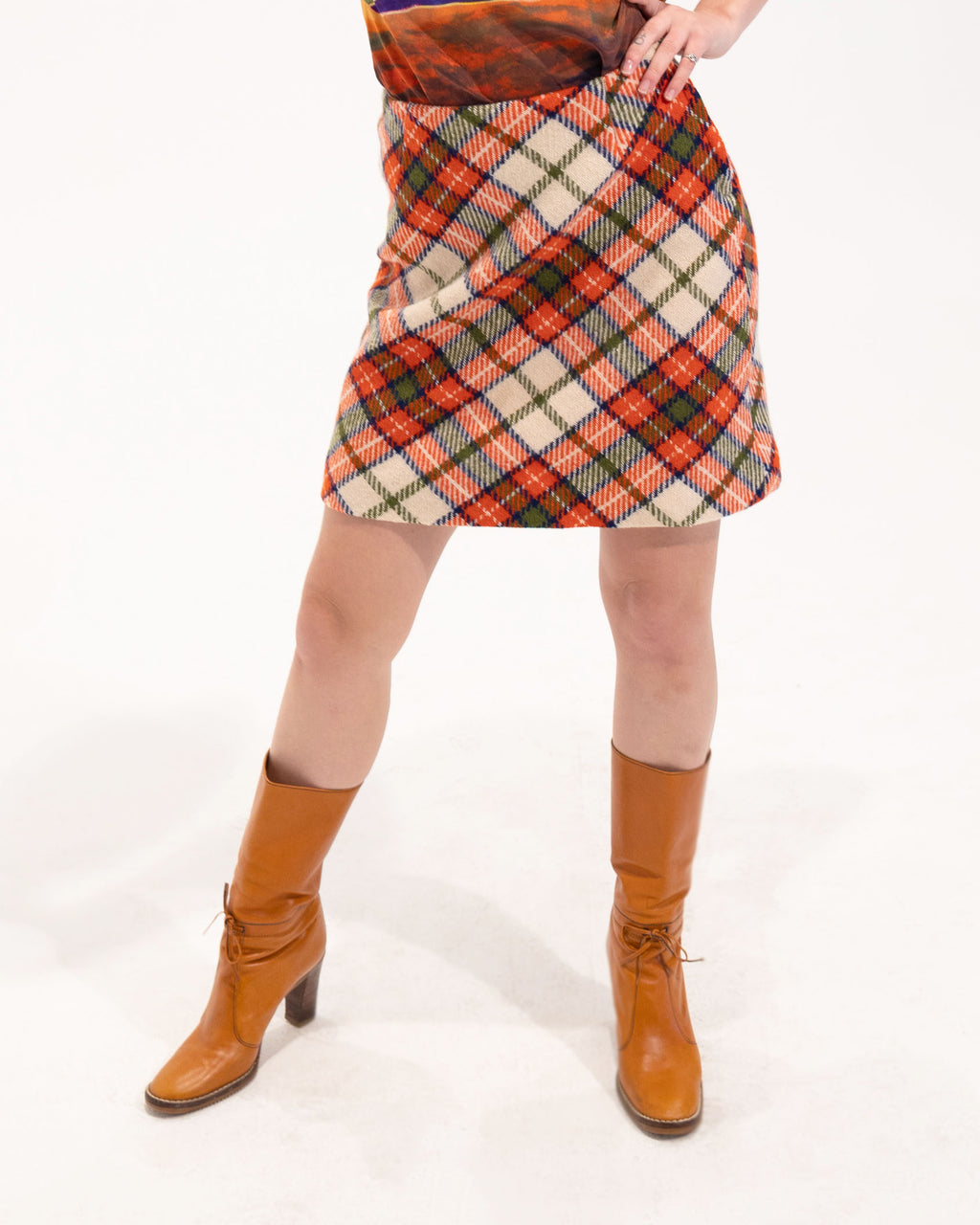 1960s Wool Plaid Mini Skirt