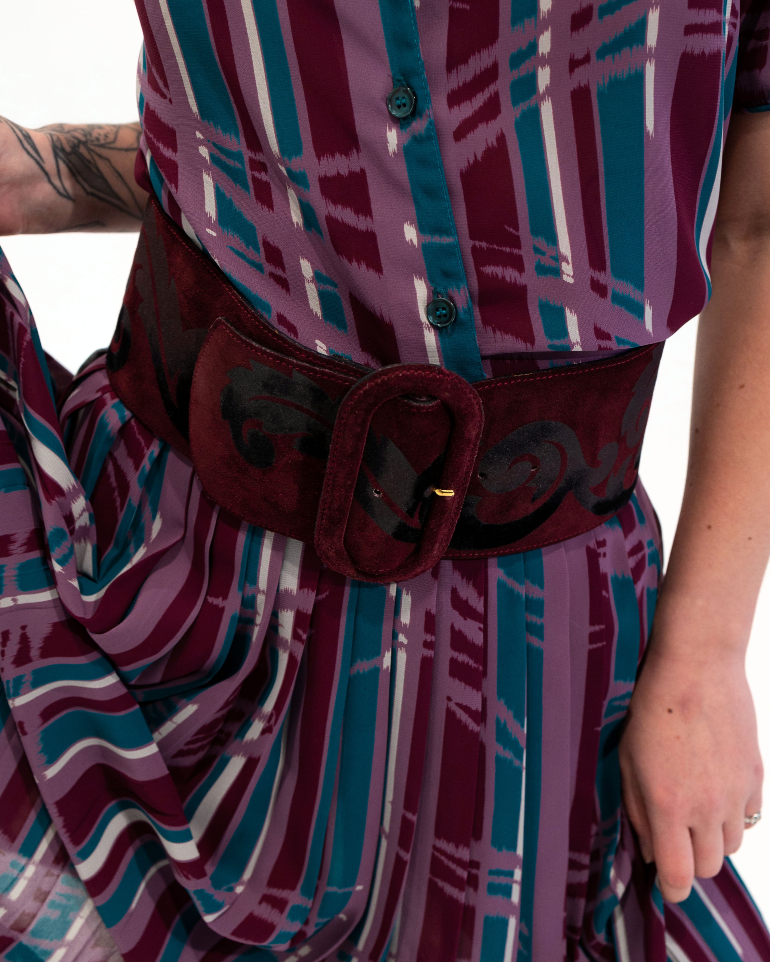 1980s KENZO Suede Ultra Wide Belt