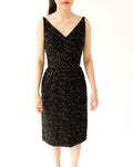 50s Sequined Squiggle Lines Wiggle Knee Length Party LBD