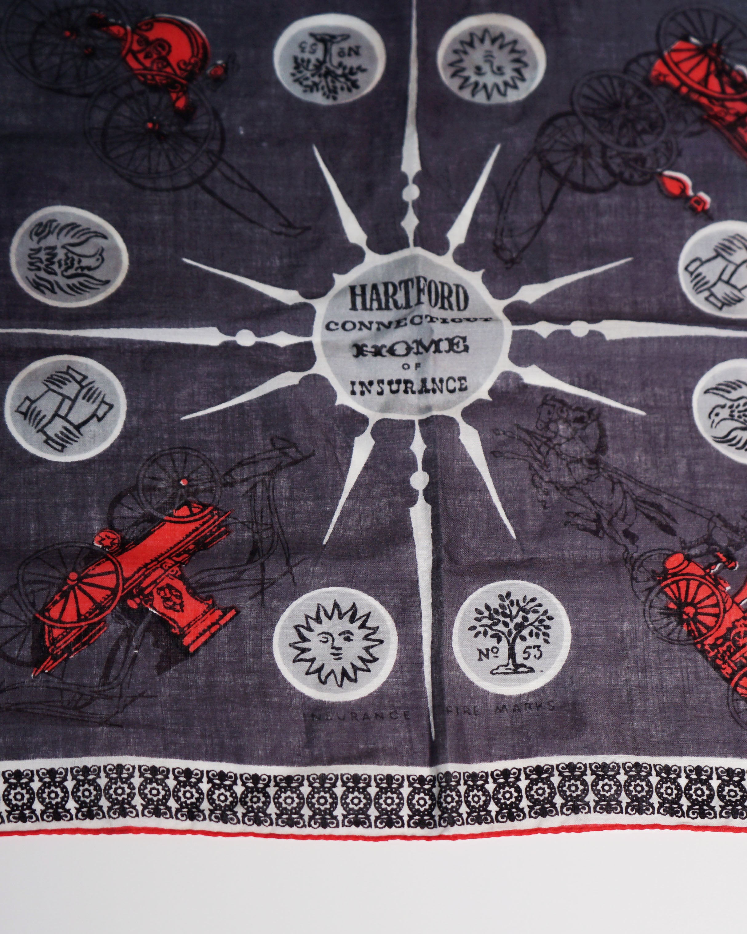 1950s Tammis Keefe 'Home of Insurance' Handkerchief