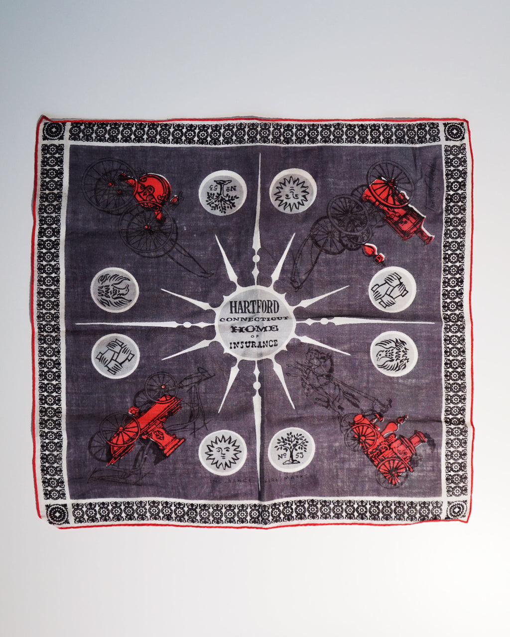 1950s Tammis Keefe 'Home of Insurance' Handkerchief