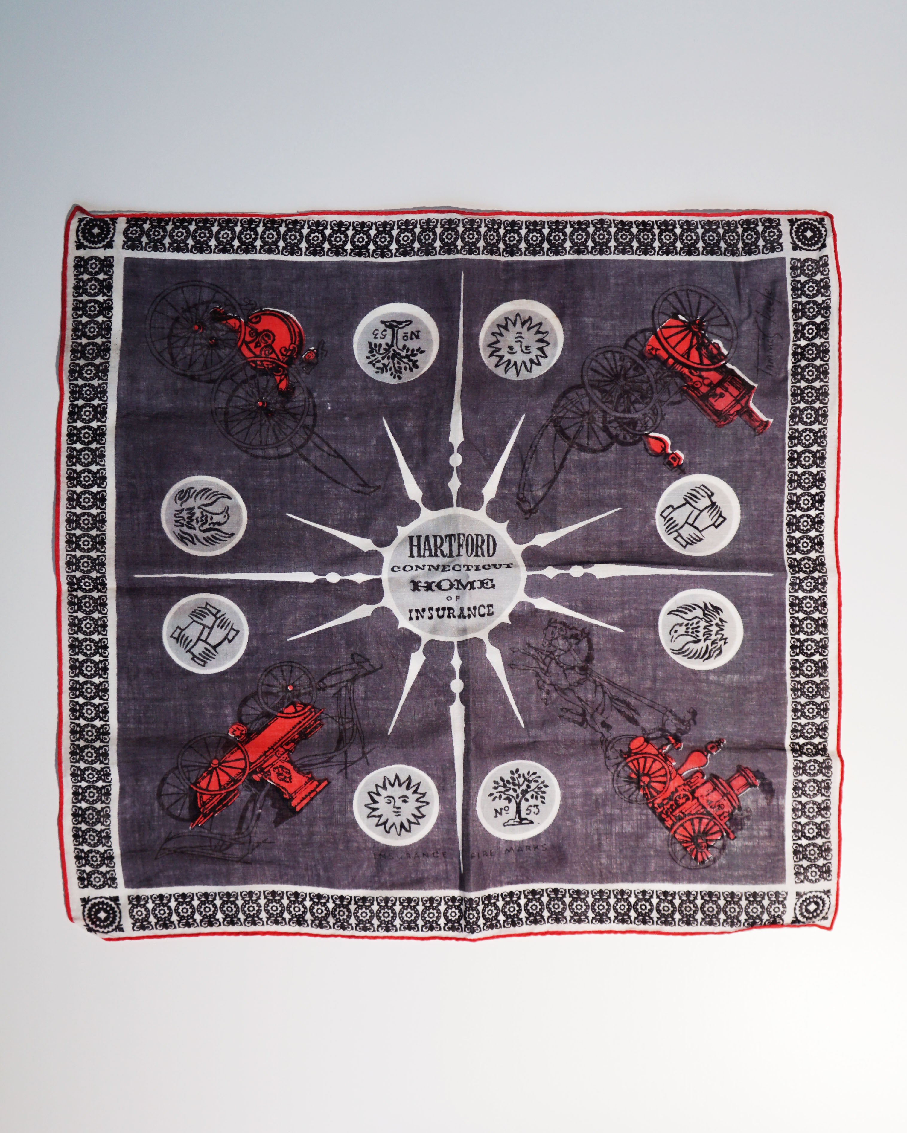 1950s Tammis Keefe 'Home of Insurance' Handkerchief